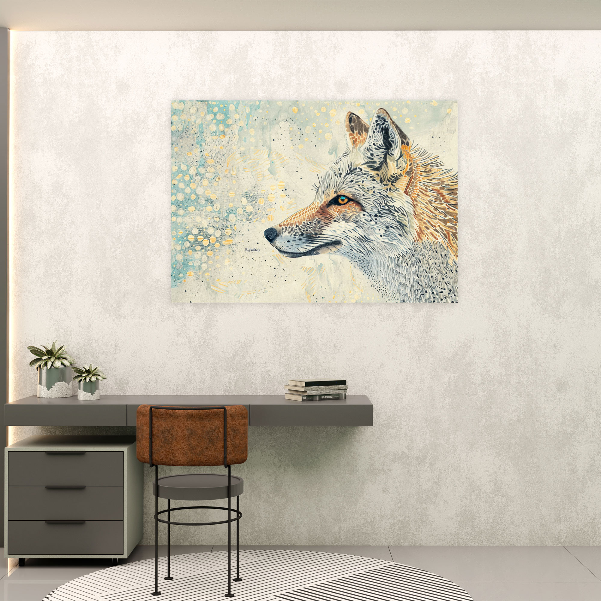 Whimsical Animal Pointillism Canvas Print - Pointillism, Home Decoration, Canvas Print, Pointillism