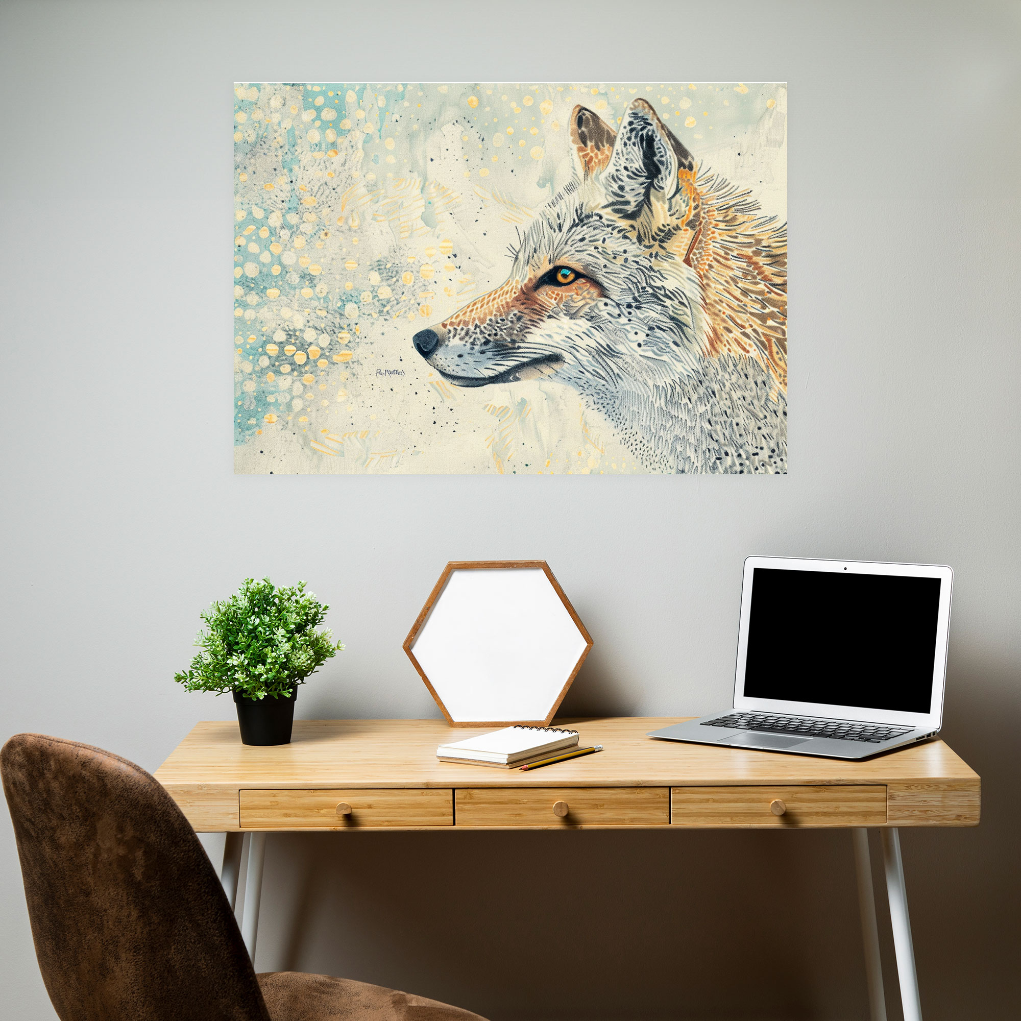 Whimsical Animal Pointillism Canvas Print - Pointillism, Home Decoration, Canvas Print, Pointillism