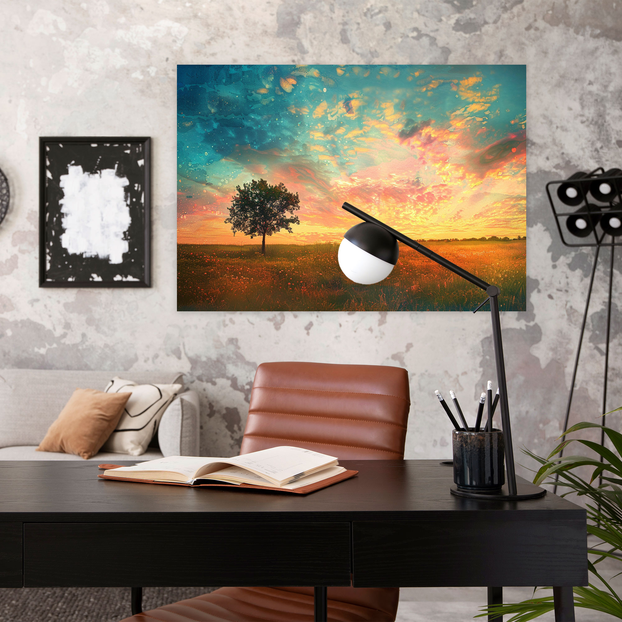 Colorful Meadow Canvas Print - Pointillism, Home Decoration, Canvas, Pointillism