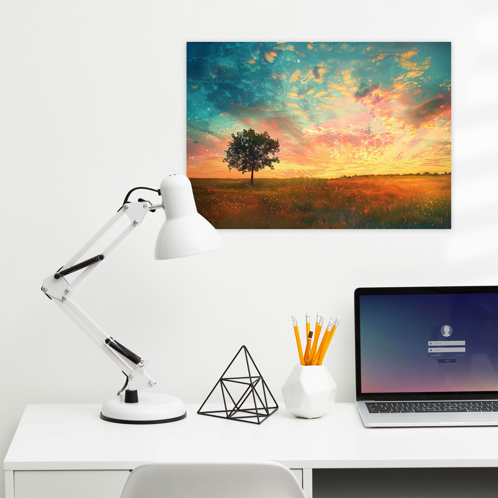 Colorful Meadow Canvas Print - Pointillism, Home Decoration, Canvas, Pointillism