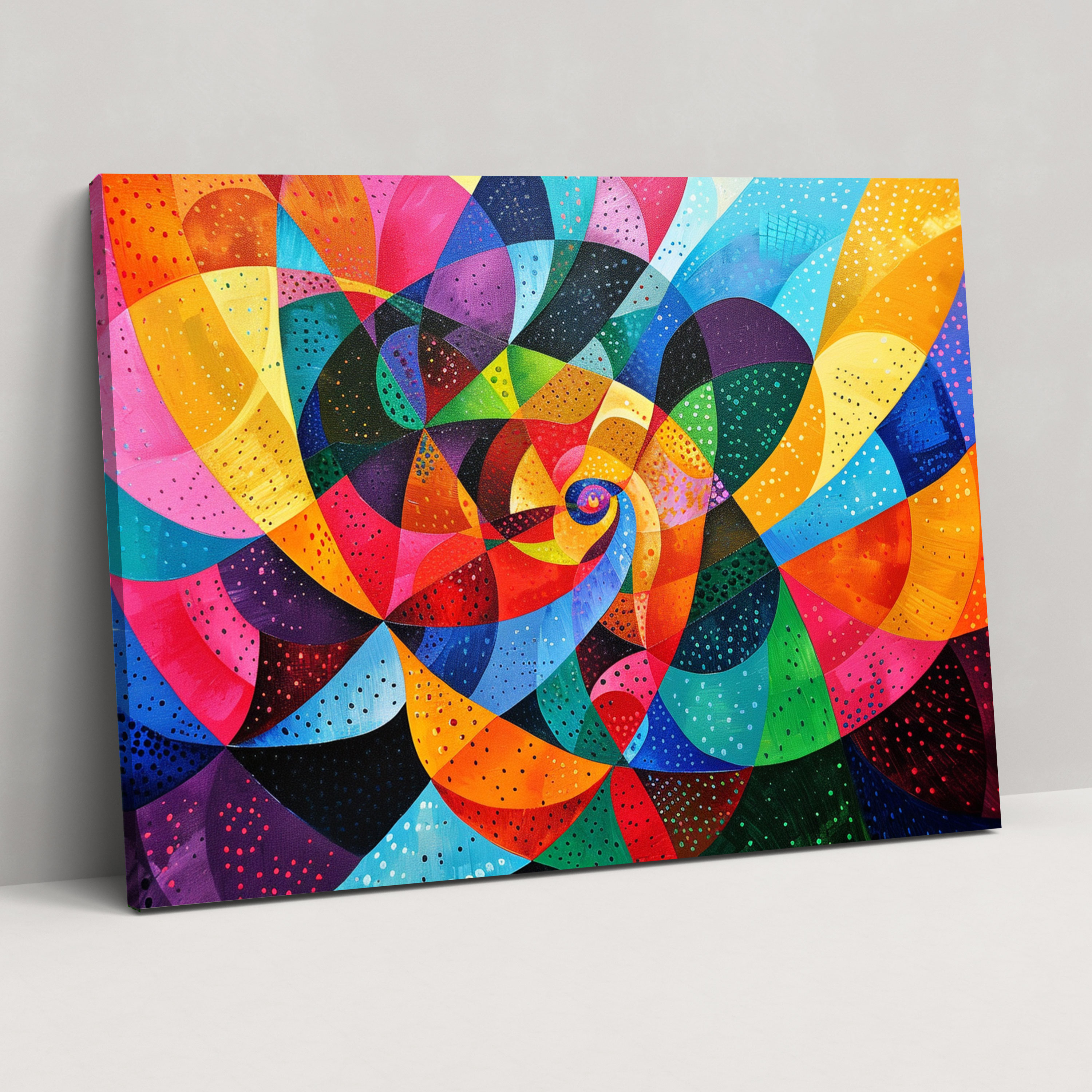 Vibrant Geometric Canvas Wall Art - Pointillism, Canvas Print, Canvas, Home Decoration