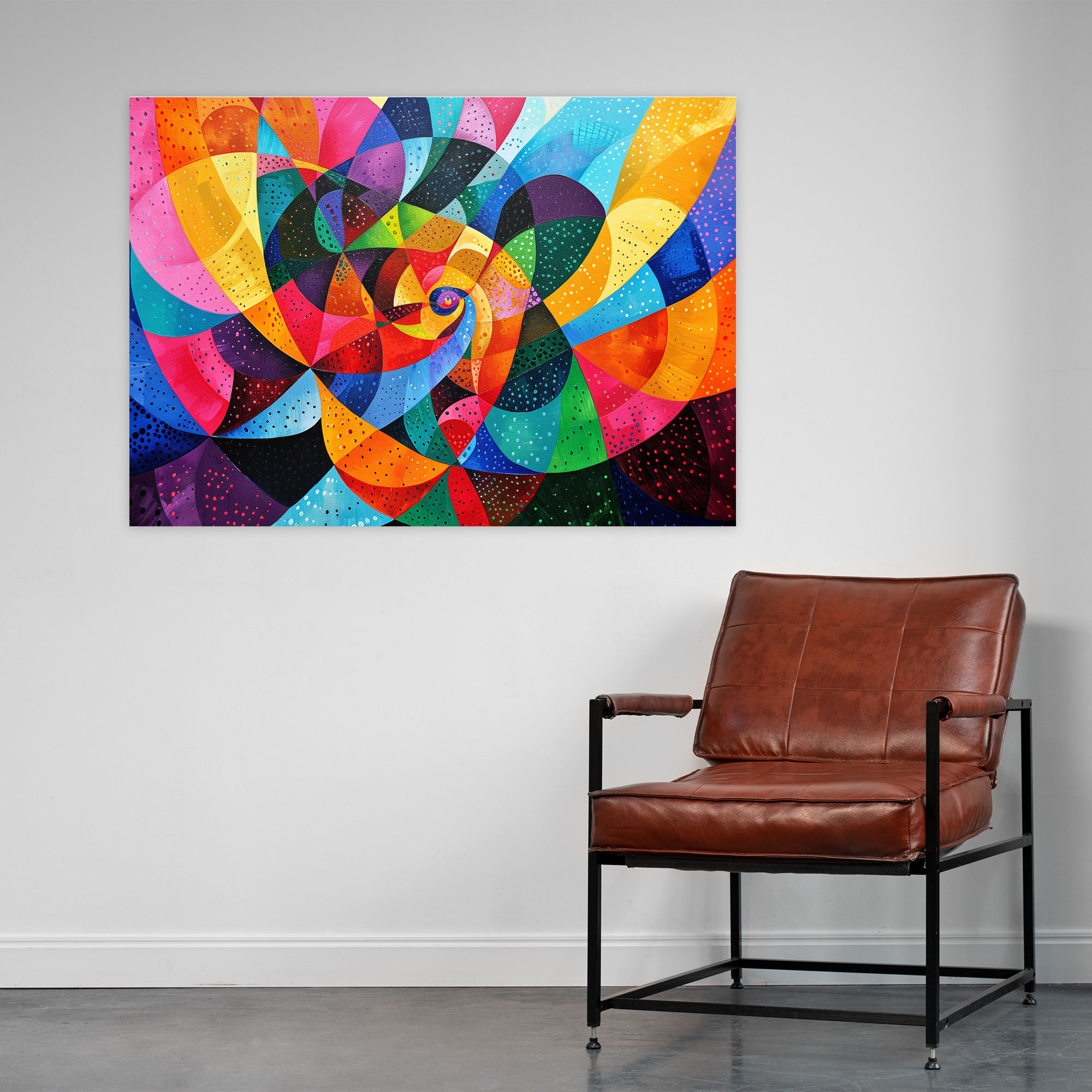 Vibrant Geometric Canvas Wall Art - Pointillism, Canvas Print, Canvas, Home Decoration