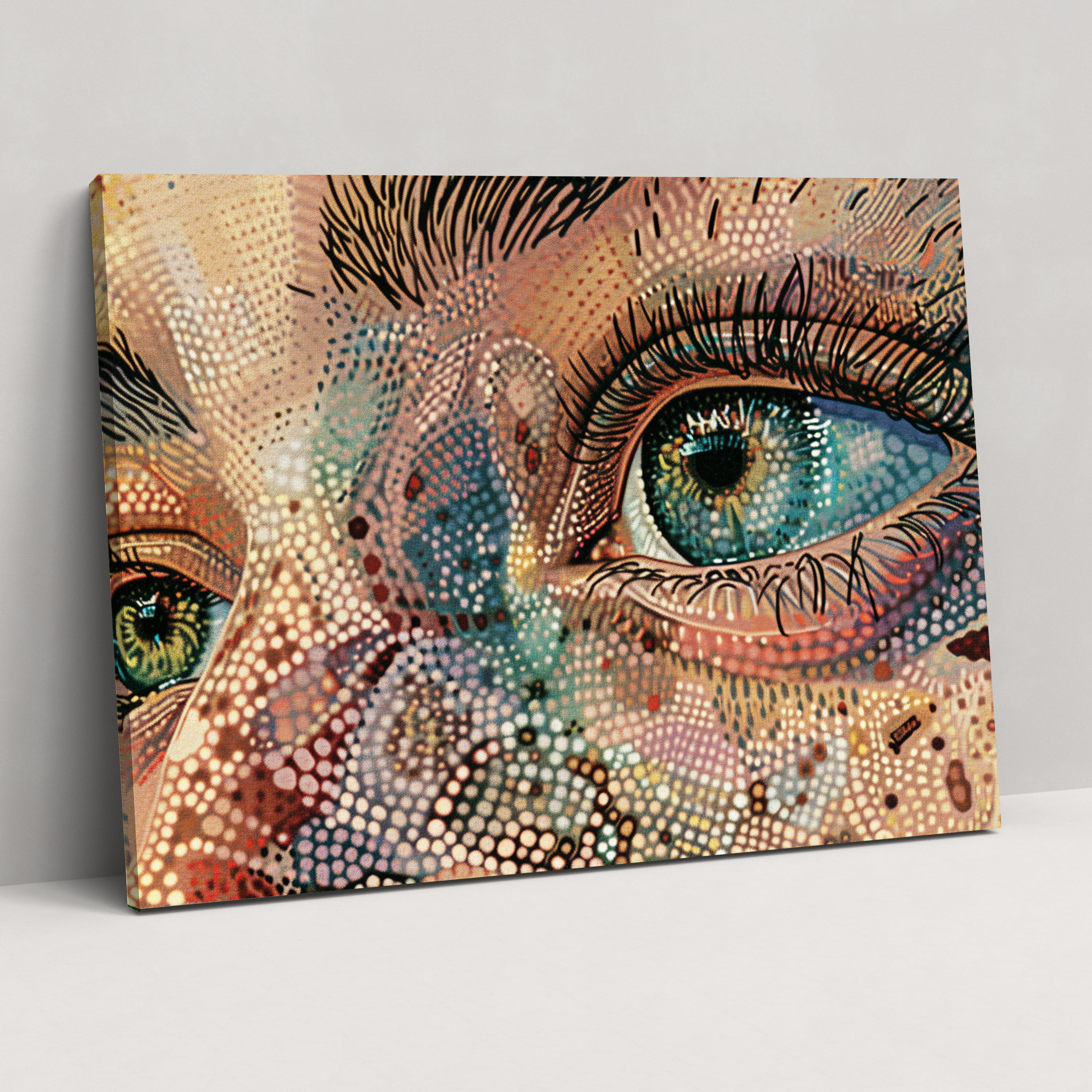 Classic Portrait Canvas Print - Pointillism, Canvas, Home Decoration, Pointillism