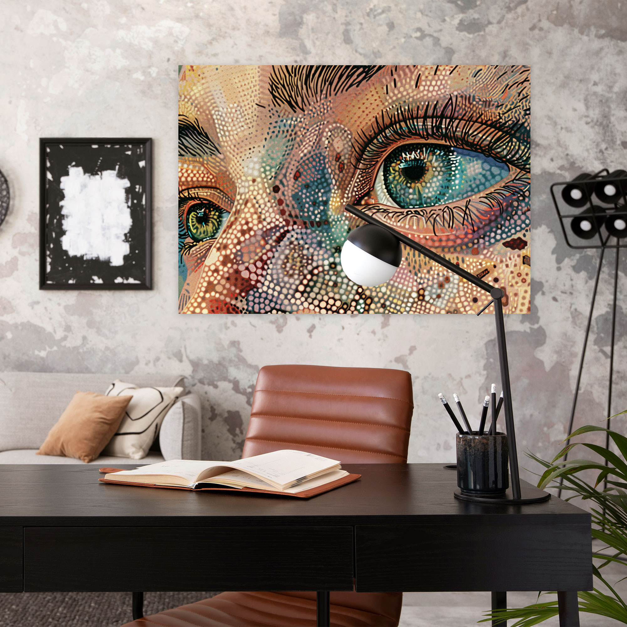 Classic Portrait Canvas Print - Pointillism, Canvas, Home Decoration, Pointillism