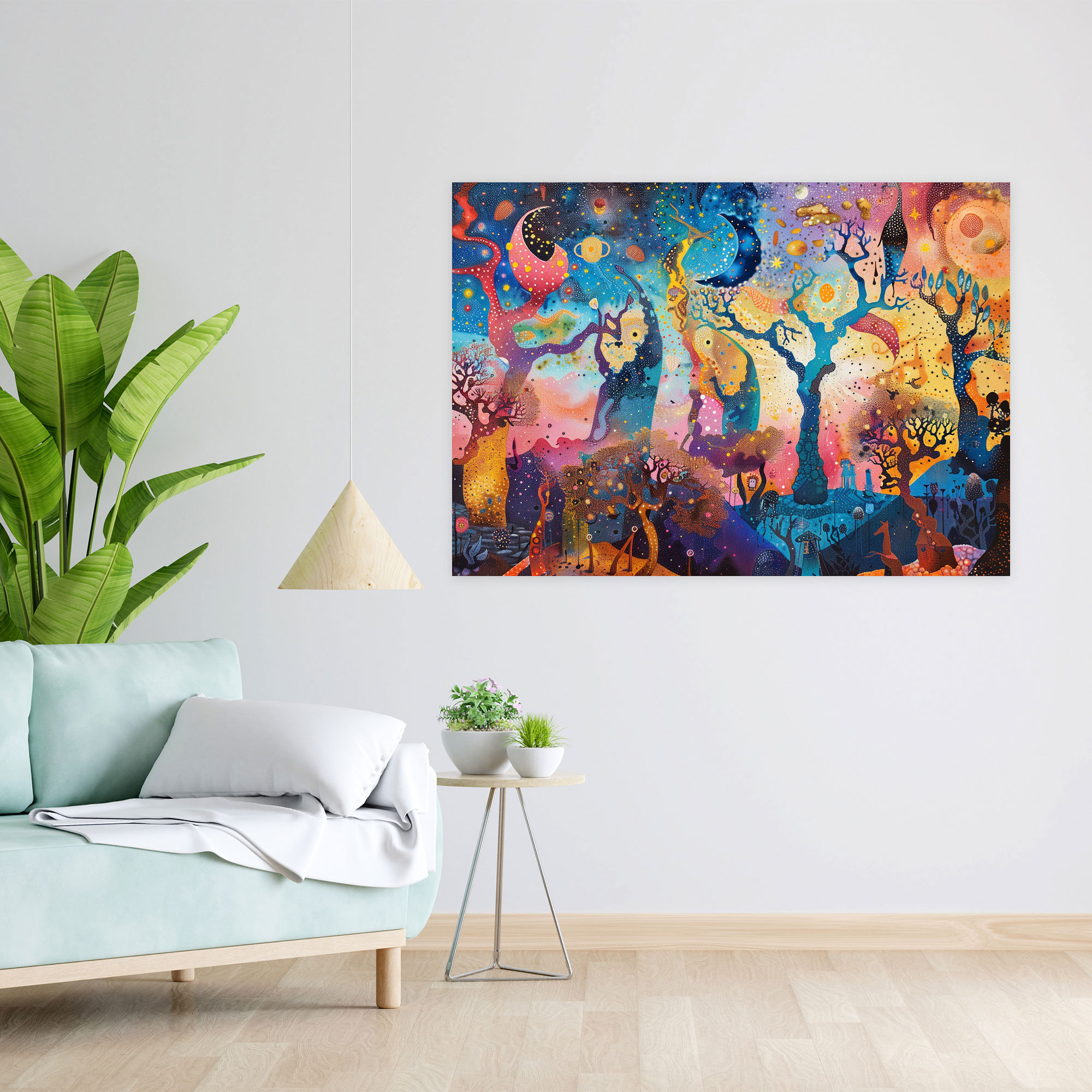 Surreal Fantasy Canvas Print - Pointillism, Wall Art, Pointillism, Canvas Wall Art