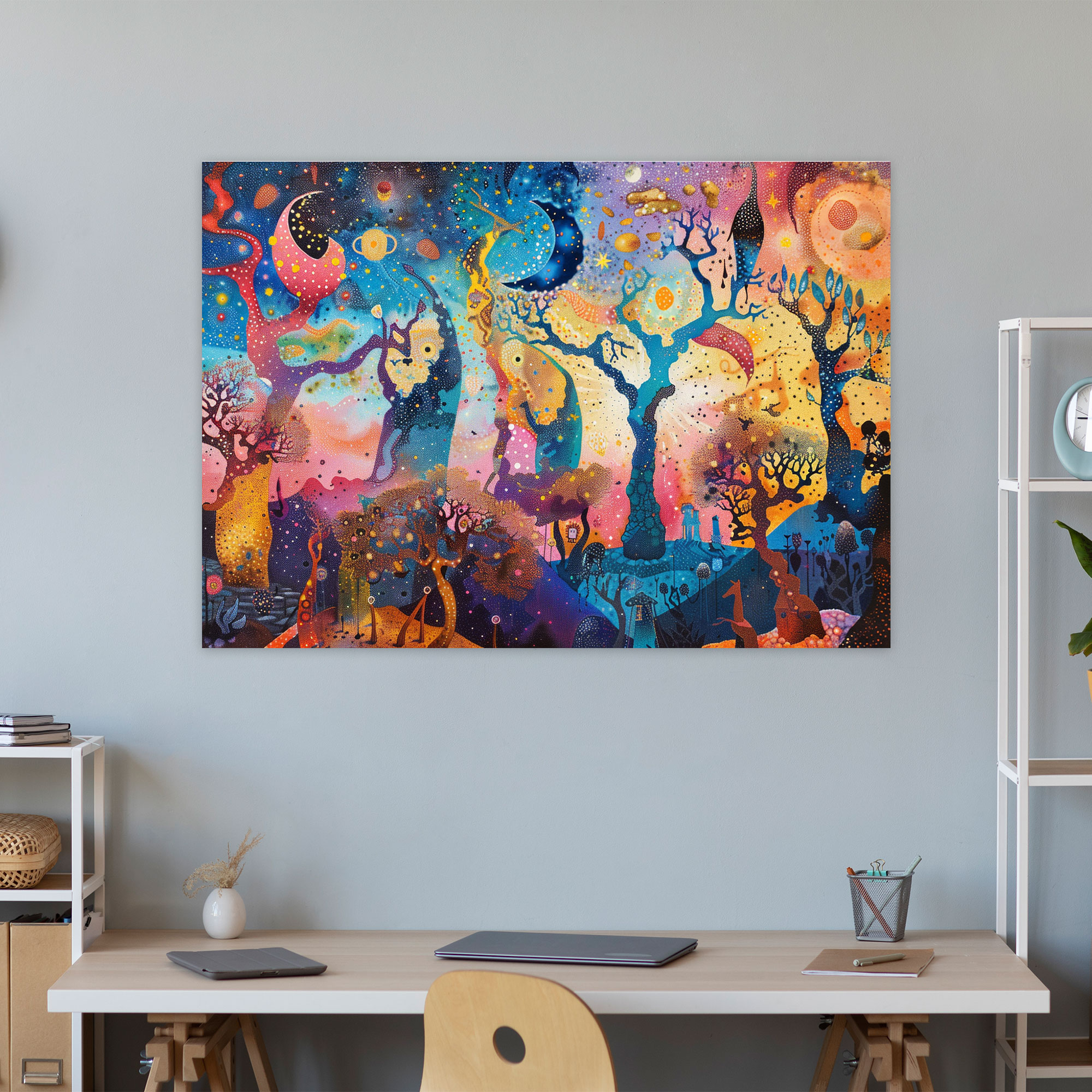 Surreal Fantasy Canvas Print - Pointillism, Wall Art, Pointillism, Canvas Wall Art
