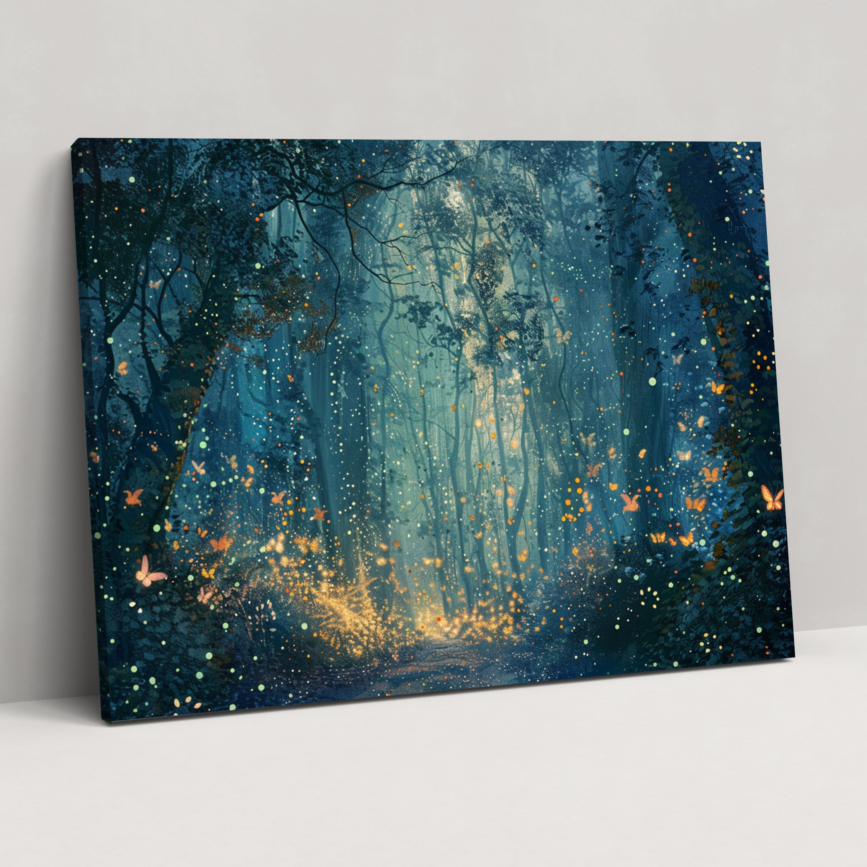 Fairytale Forest Canvas Print - Pointillism, Wall Decoration, Home Decoration, Wall Art