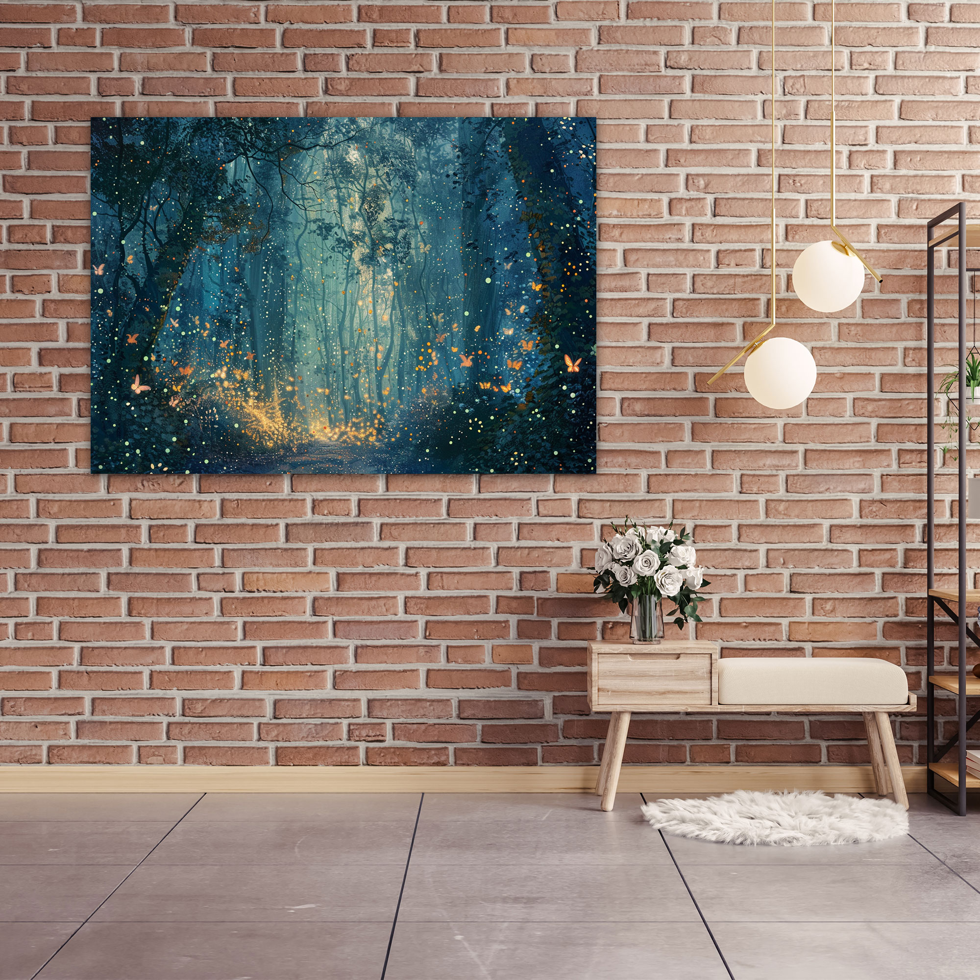 Fairytale Forest Canvas Print - Pointillism, Wall Decoration, Home Decoration, Wall Art