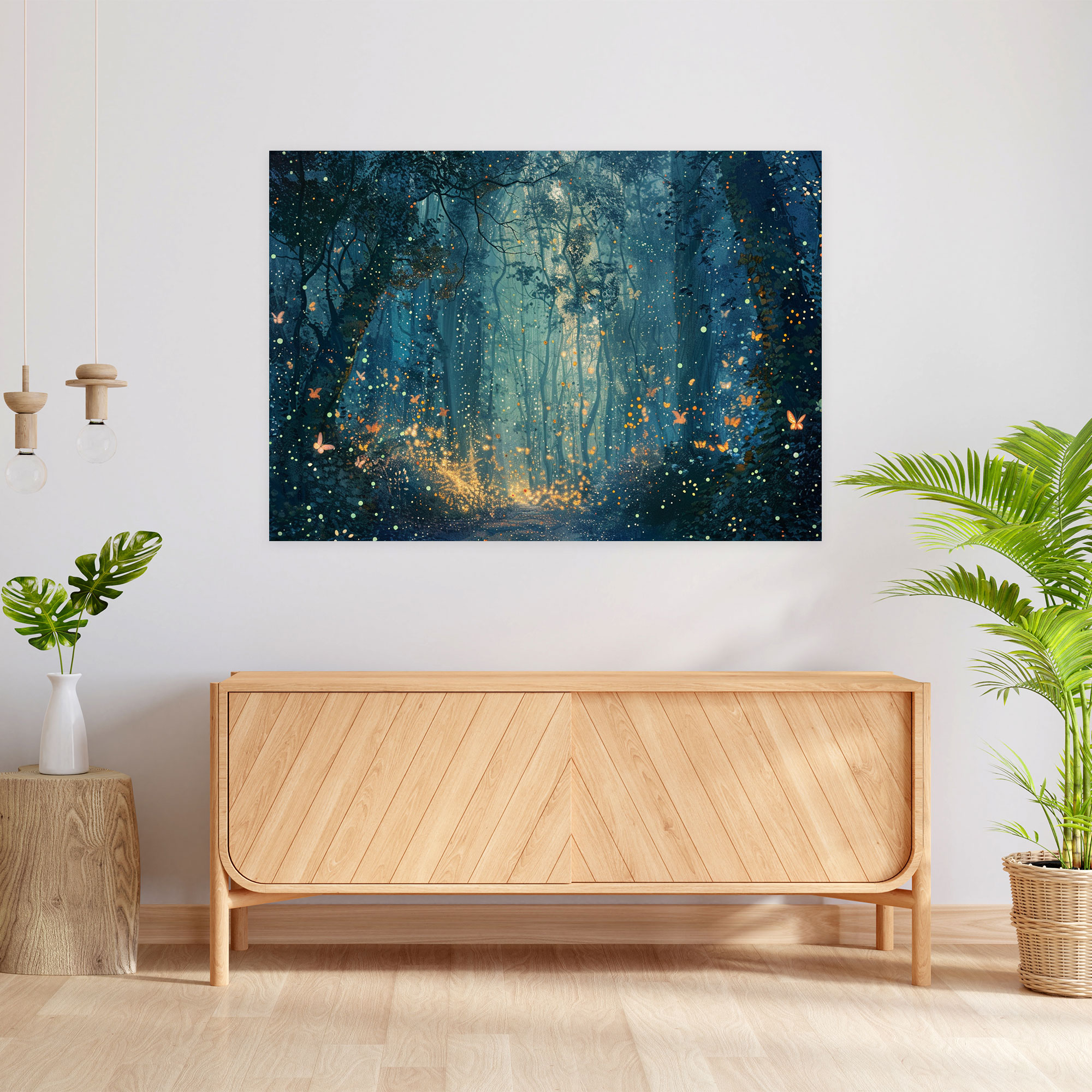 Fairytale Forest Canvas Print - Pointillism, Wall Decoration, Home Decoration, Wall Art