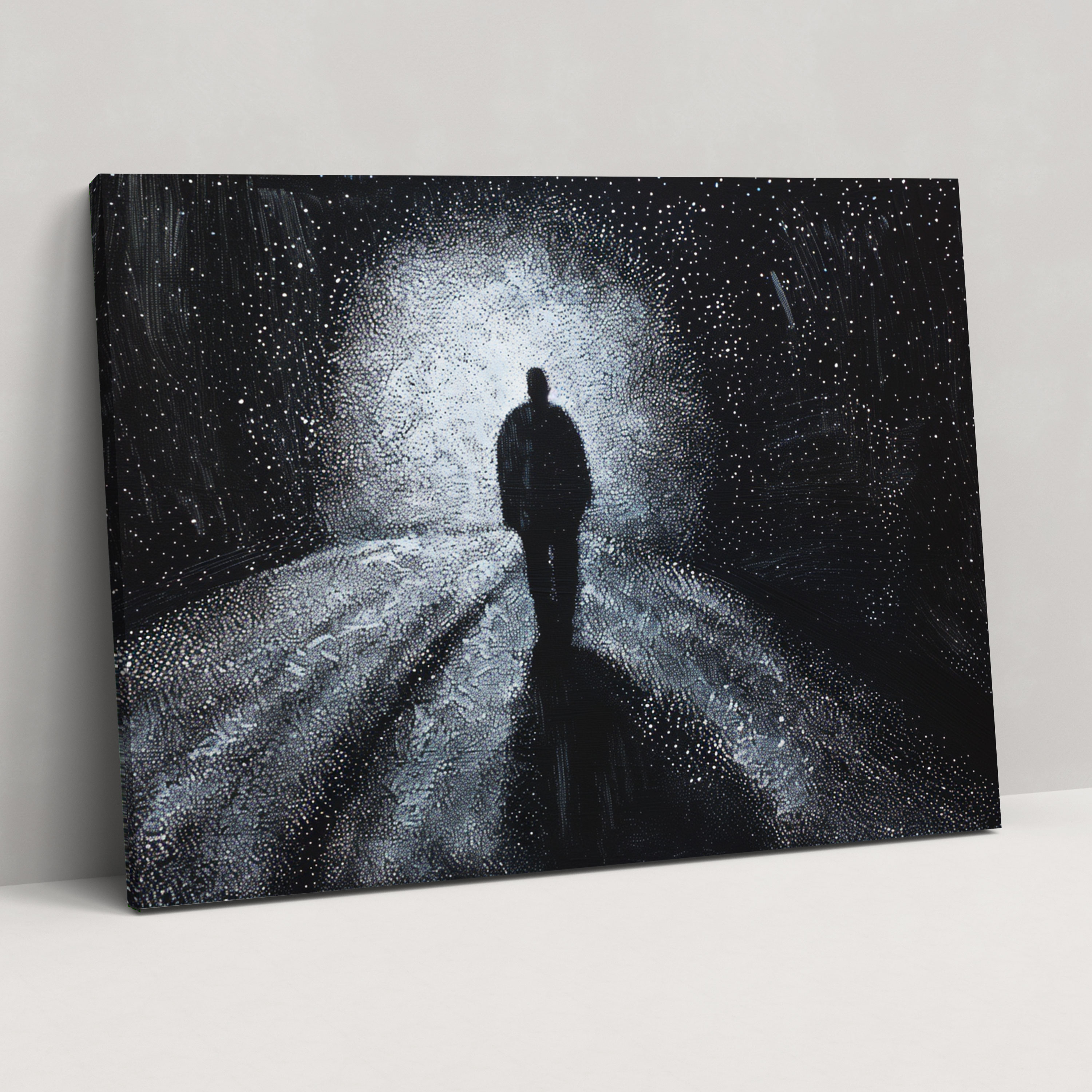 Pointillism Shadow Figure Wall Decoration - Pointillism, Shadow, Figure, Mysterious