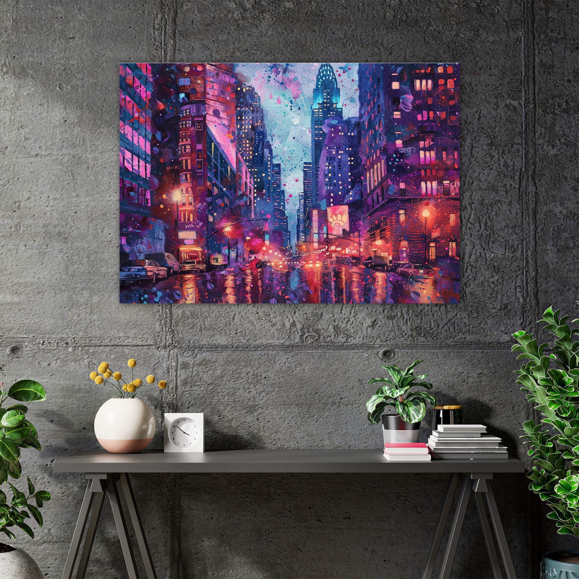 Pointillism Cityscape Canvas Print - Pointillism, Pointillism, Canvas Wall Art, Wall Decoration