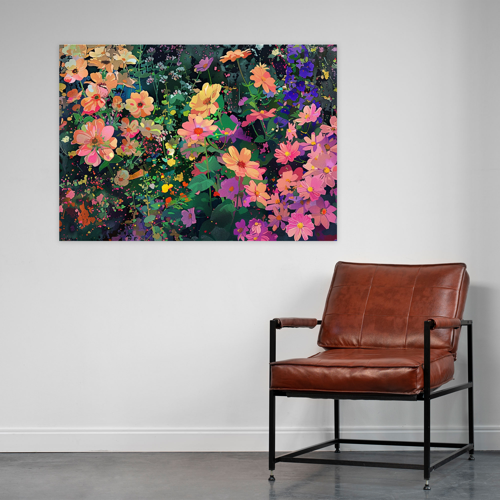 Pointillism Floral Garden Wall Art - Pointillism, Wall Art, Pointillism, Wall Decoration