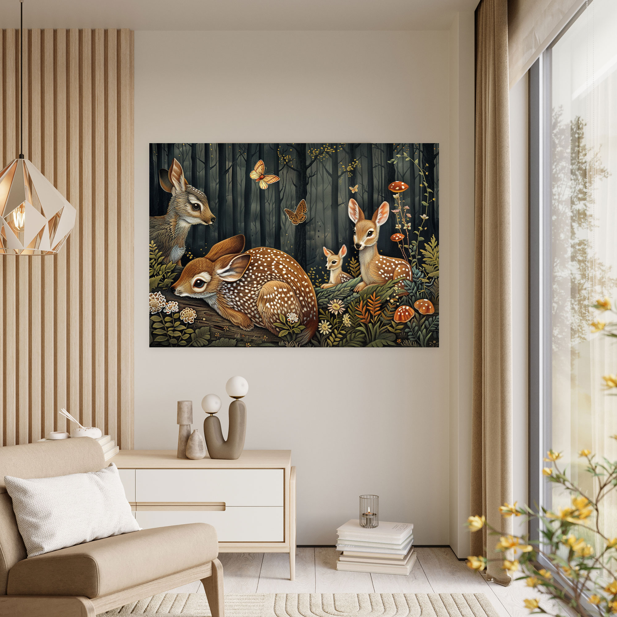 Whimsical Animals Pointillism Canvas Print - Pointillism, Pointillism, Wall Art, Canvas Print