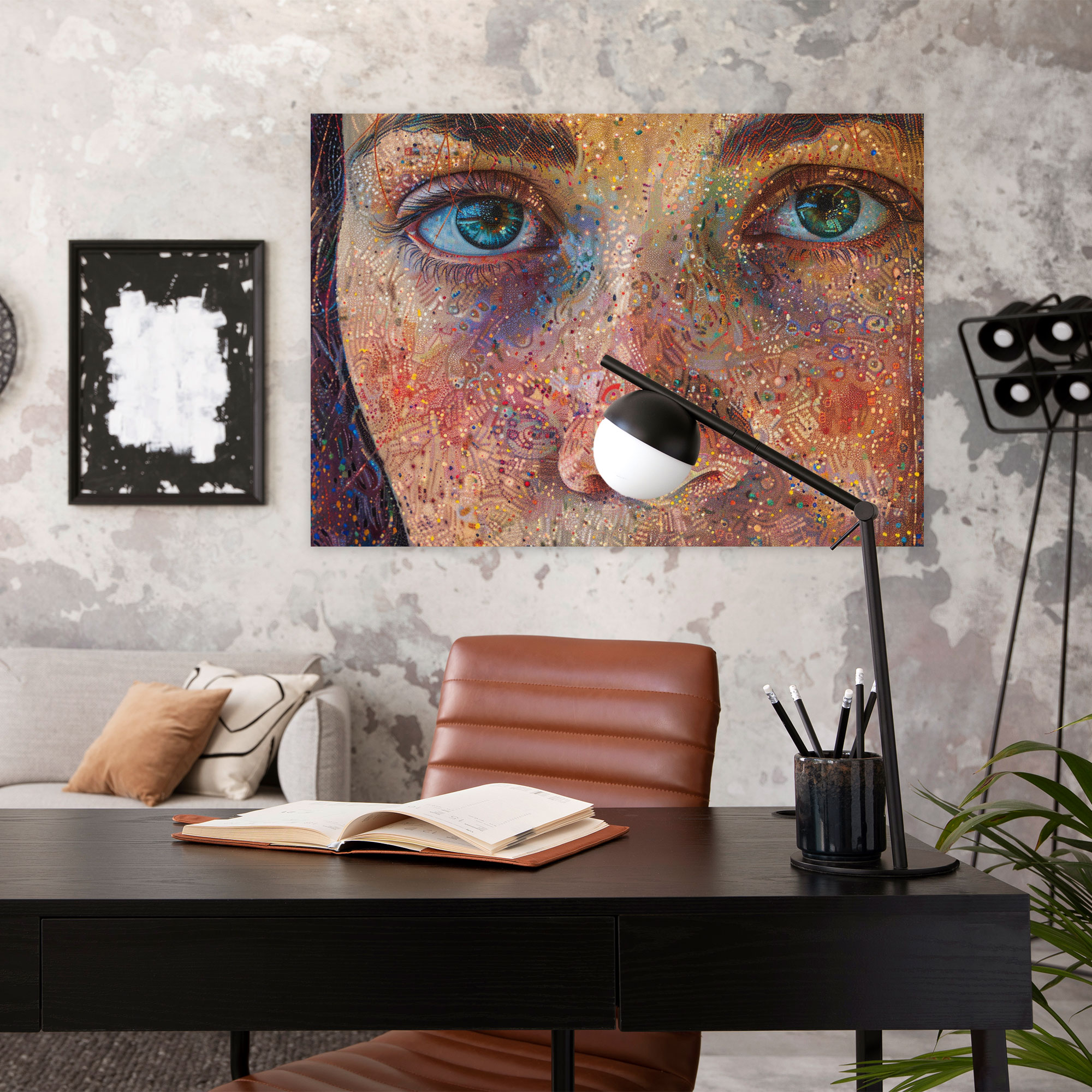 Pointillism Portrait Canvas Print - Pointillism, Wall Decoration, Pointillism, Wall Art