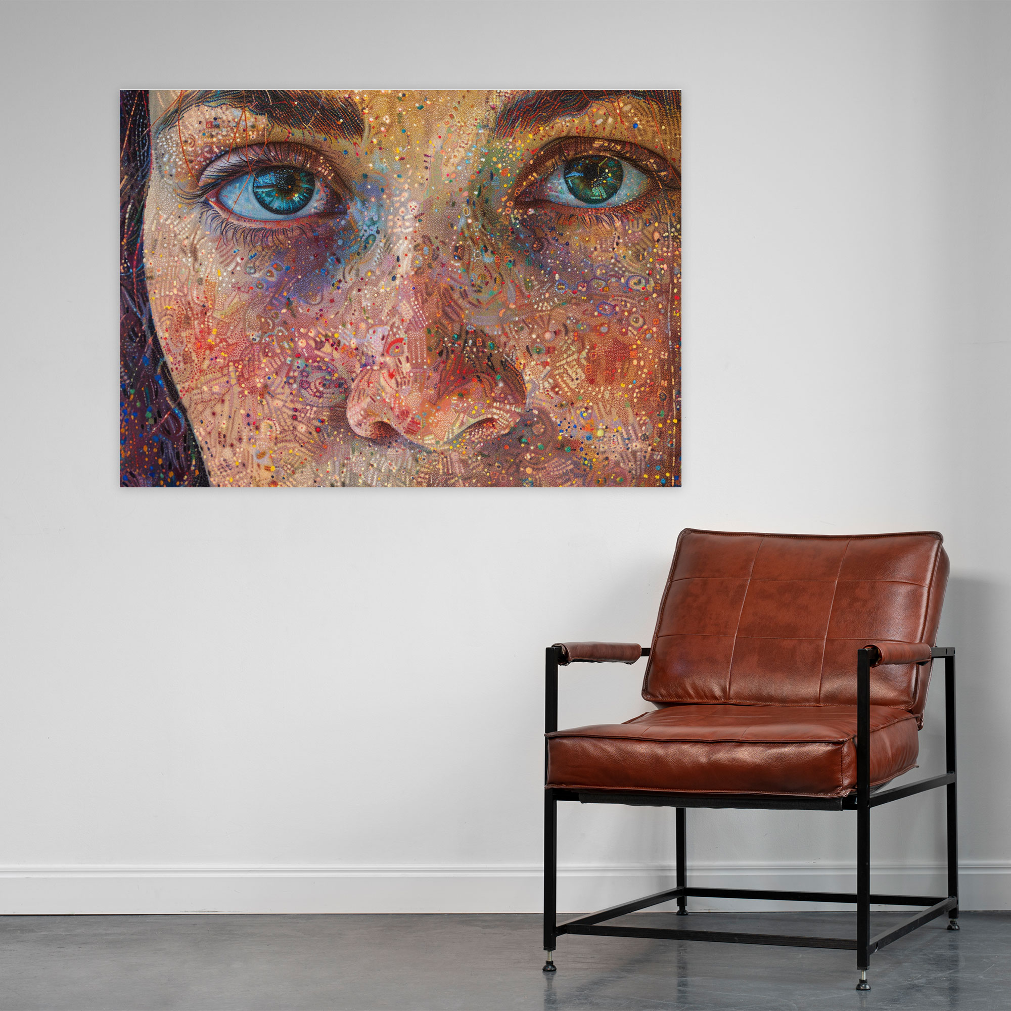 Pointillism Portrait Canvas Print - Pointillism, Wall Decoration, Pointillism, Wall Art