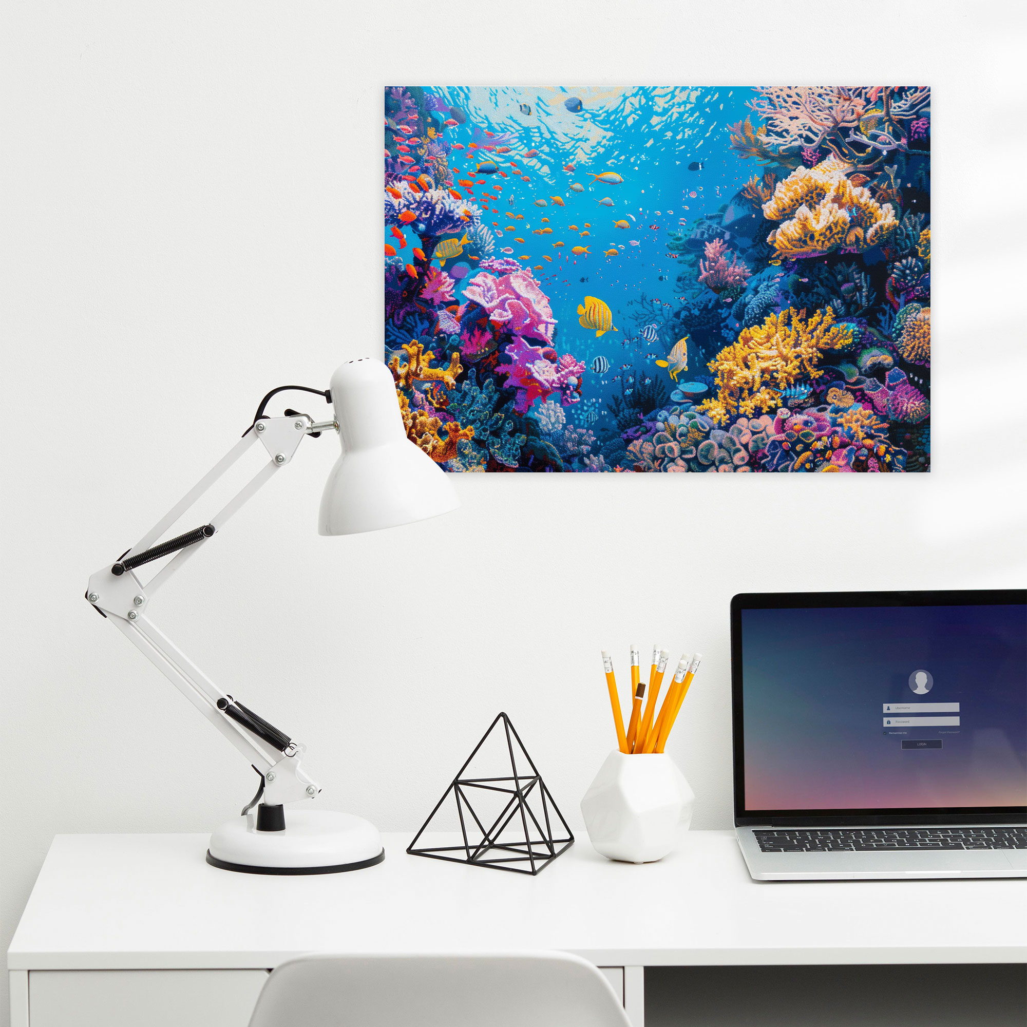 Pointillism Underwater World Canvas Print - Pointillism, Home Decoration, Canvas Print, Underwater World