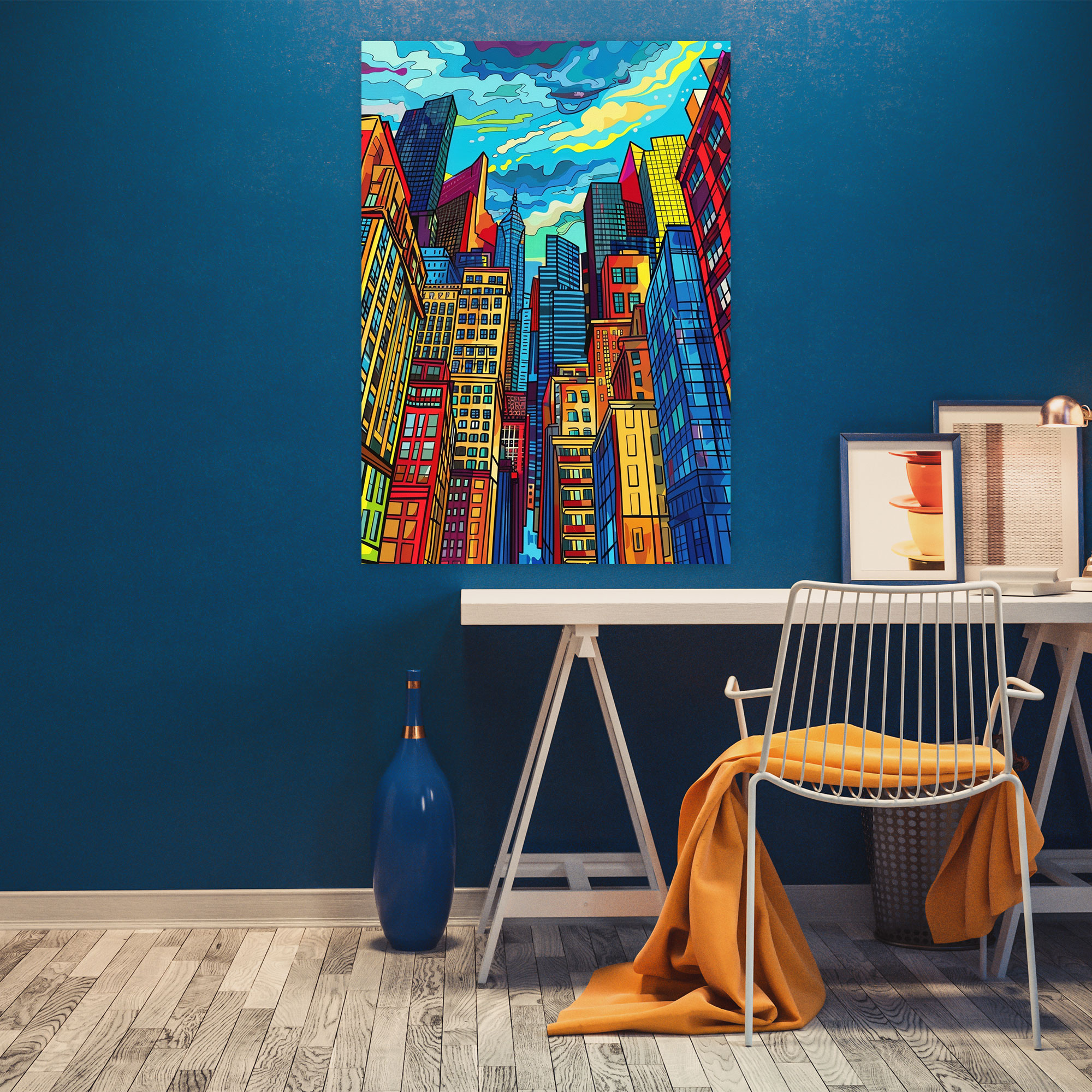 Popart Style Cityscape Canvas Print - Popart, Popart Style, Andy Warhol Style, Wall Decoration