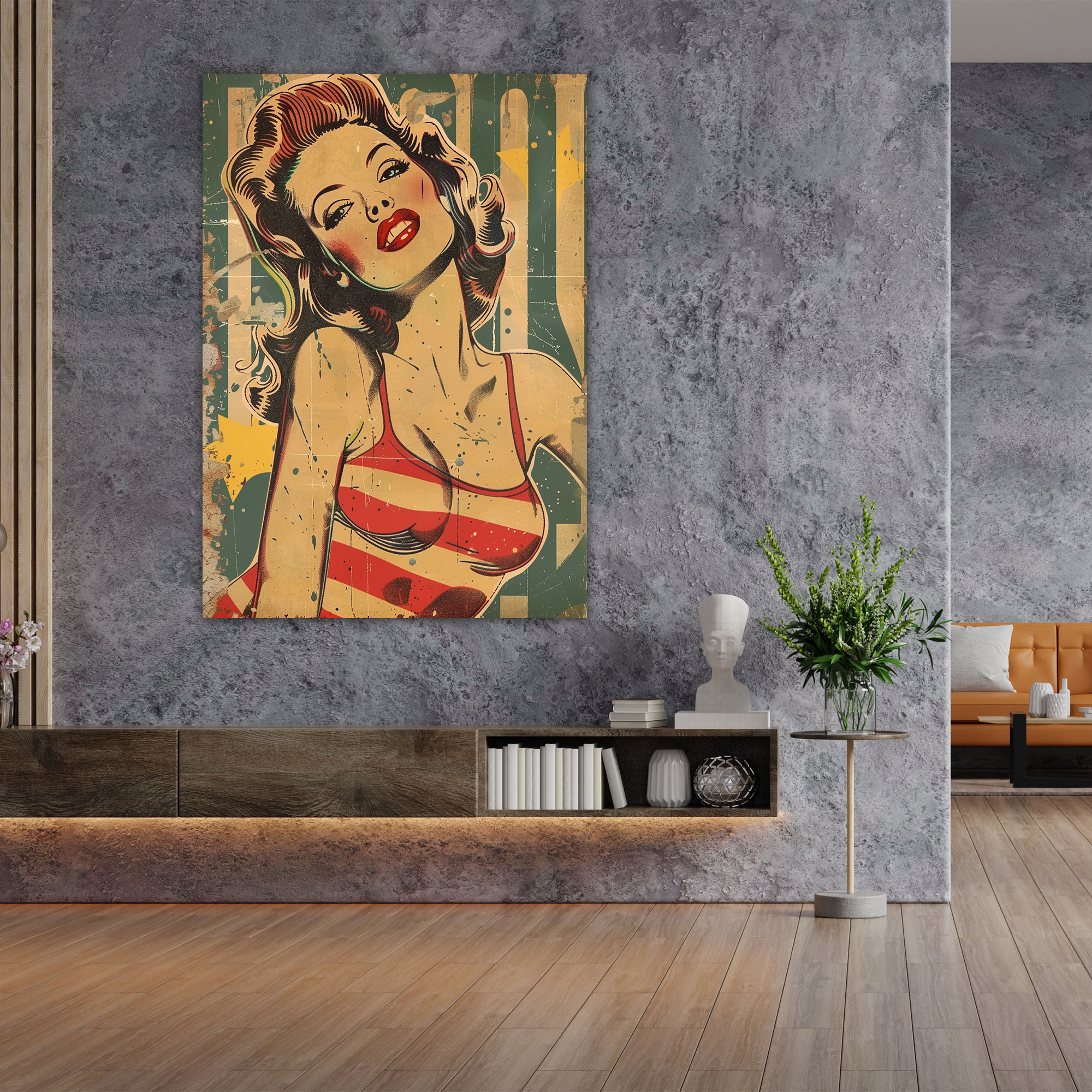 Popart Style Pin-Up Girl Wall Art - Popart, Canvas, Home Decoration, Wall Decoration