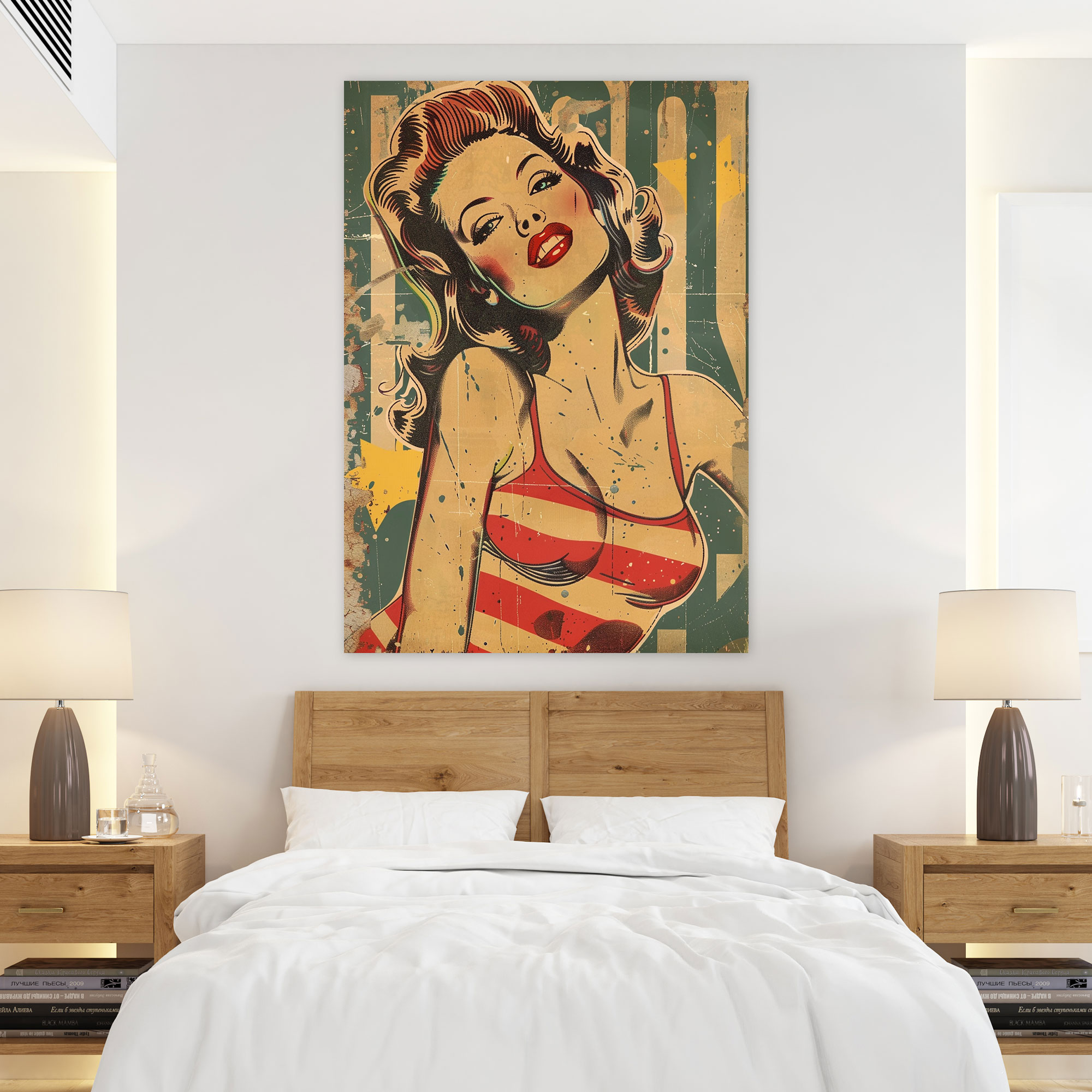 Popart Style Pin-Up Girl Wall Art - Popart, Canvas, Home Decoration, Wall Decoration