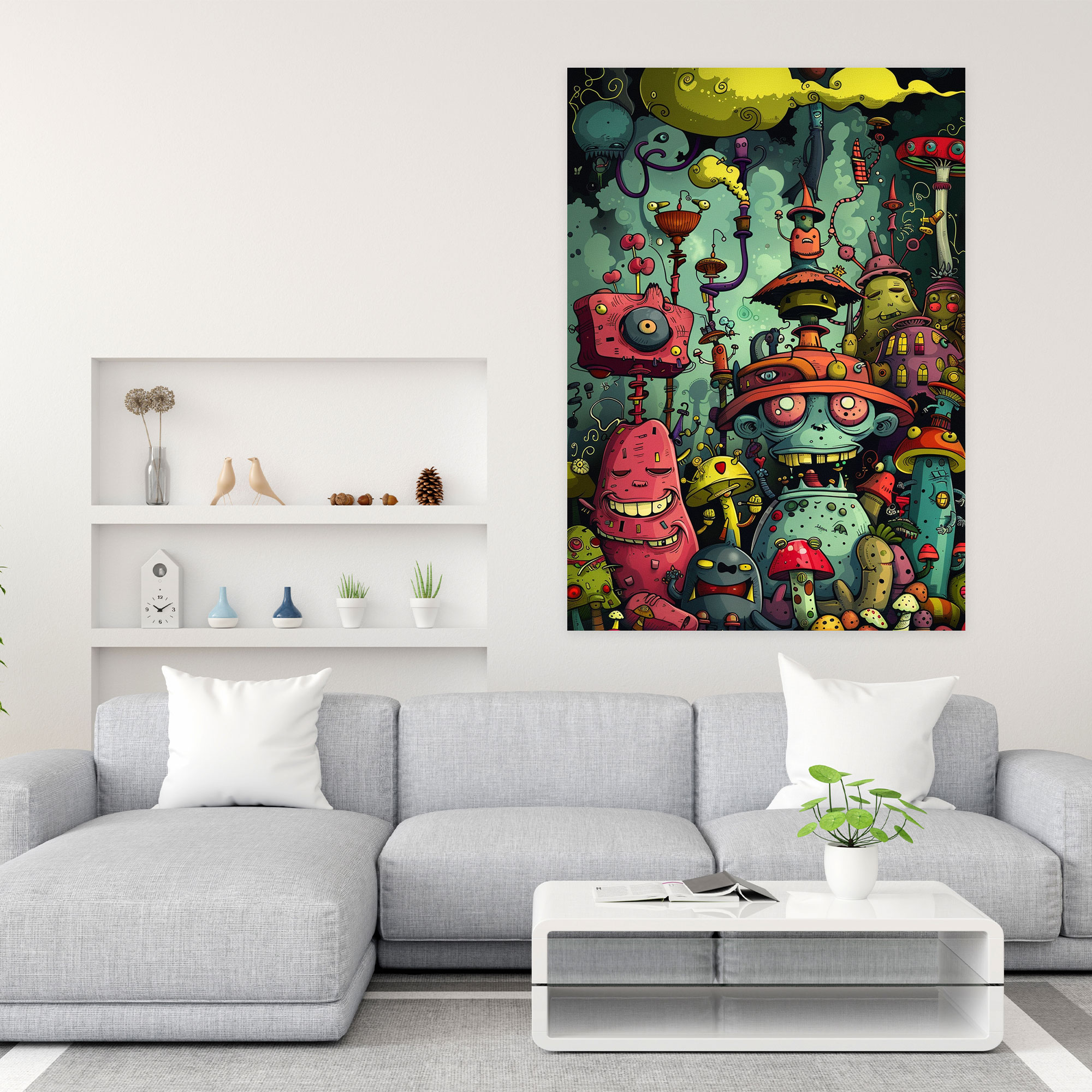 Popart Style Cartoon Characters Canvas Print - Popart, Canvas, Wall Art, Popart Style