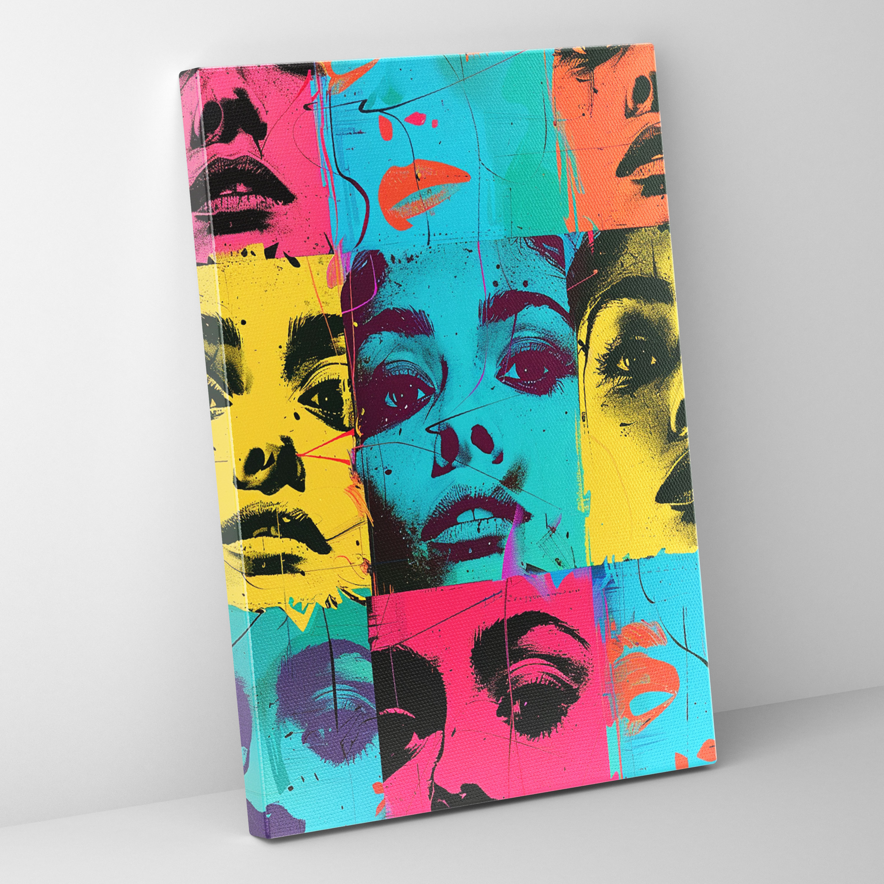 Warhol-Inspired Popart Canvas Print - Popart, Canvas Wall Art, Wall Decoration, Canvas