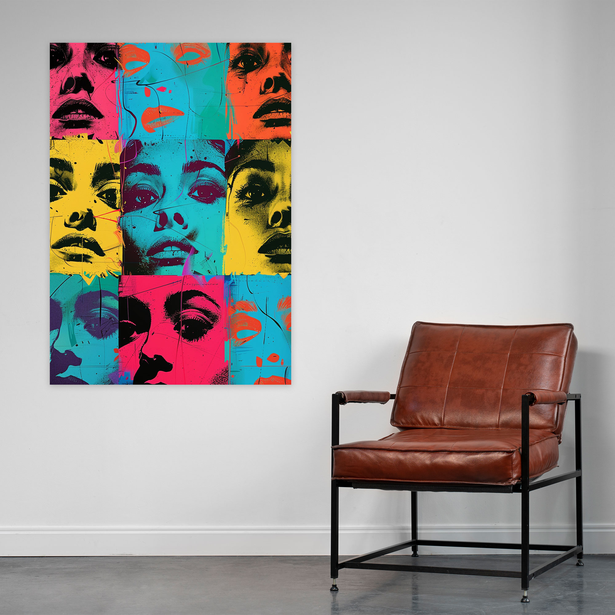 Warhol-Inspired Popart Canvas Print - Popart, Canvas Wall Art, Wall Decoration, Canvas