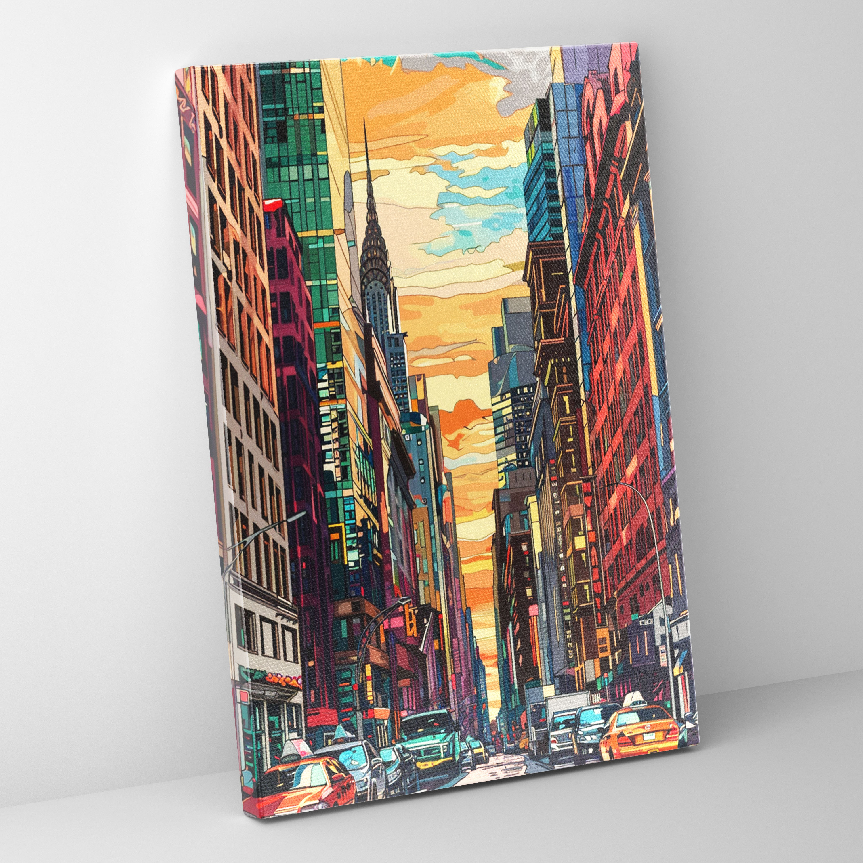 Popart Style Cityscape Wall Art - Popart, Wall Art, Wall Decoration, Canvas Wall Art
