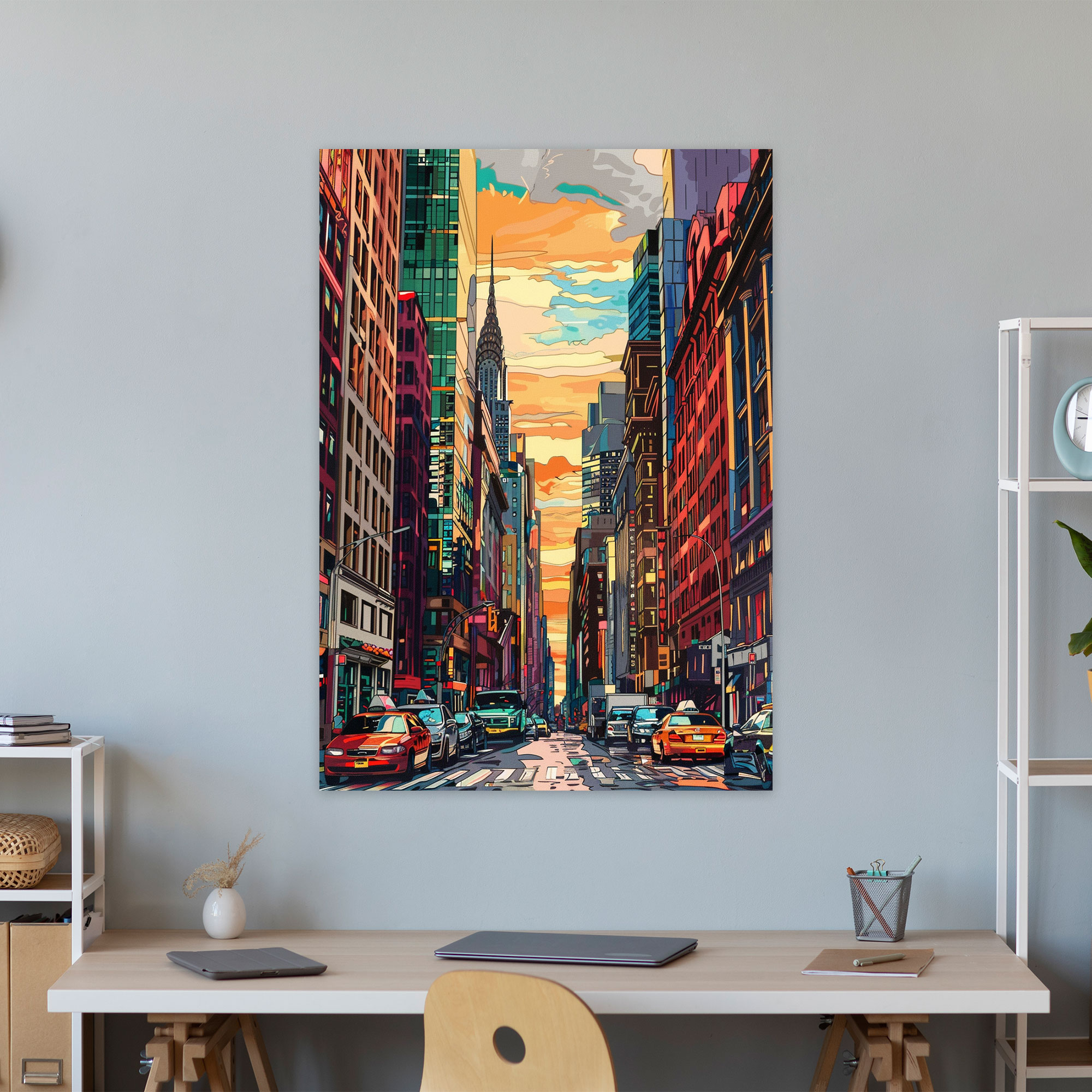 Popart Style Cityscape Wall Art - Popart, Wall Art, Wall Decoration, Canvas Wall Art