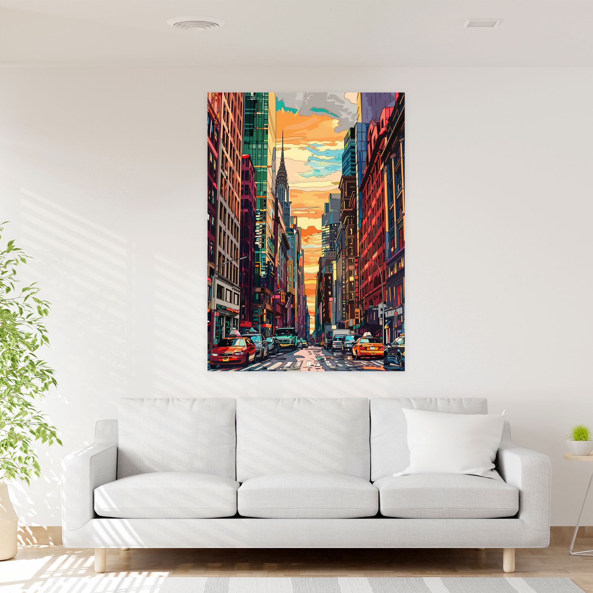 Popart Style Cityscape Wall Art - Popart, Wall Art, Wall Decoration, Canvas Wall Art