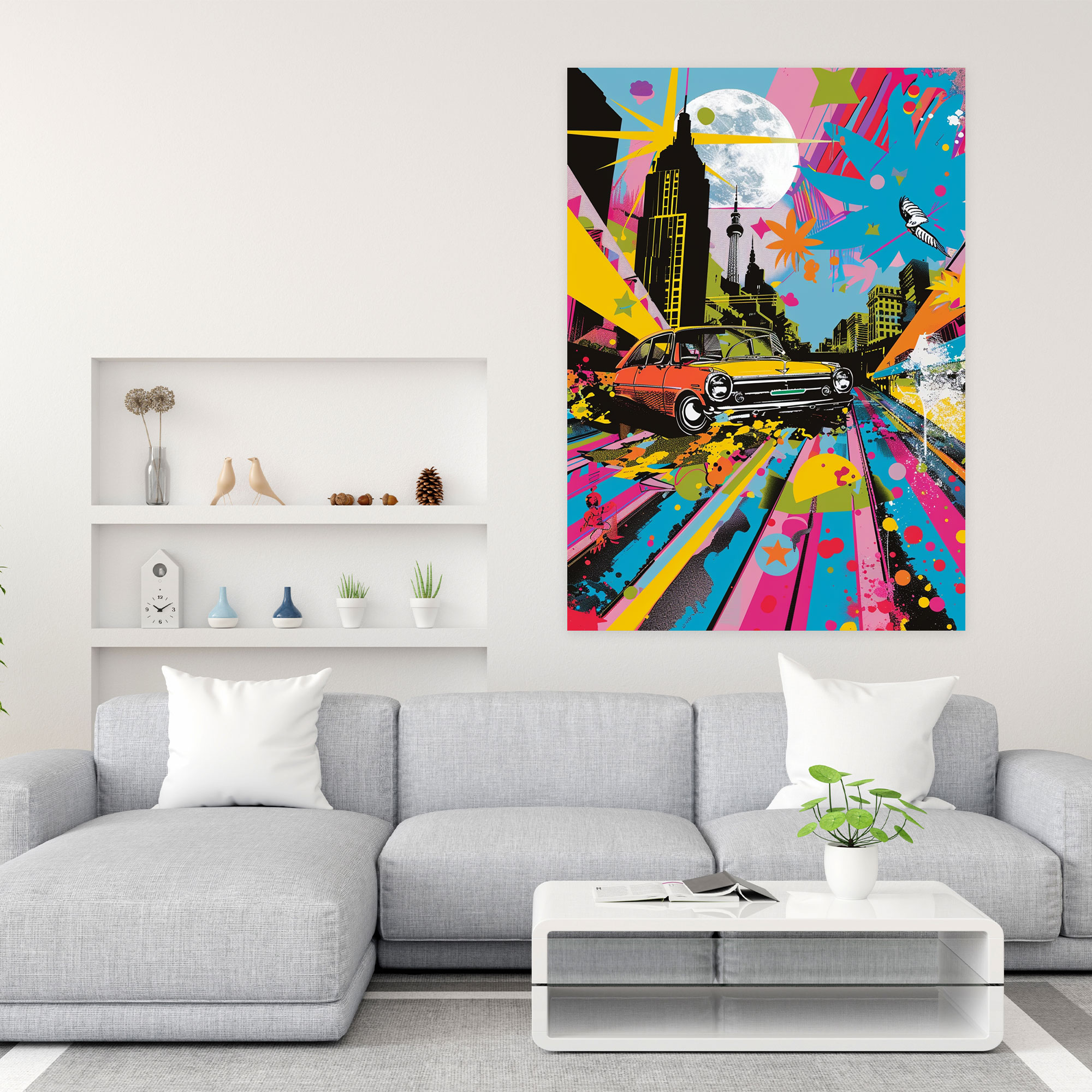 Popart Style Canvas Print - Popart, Wall Decoration, Bright Colors, Landscape