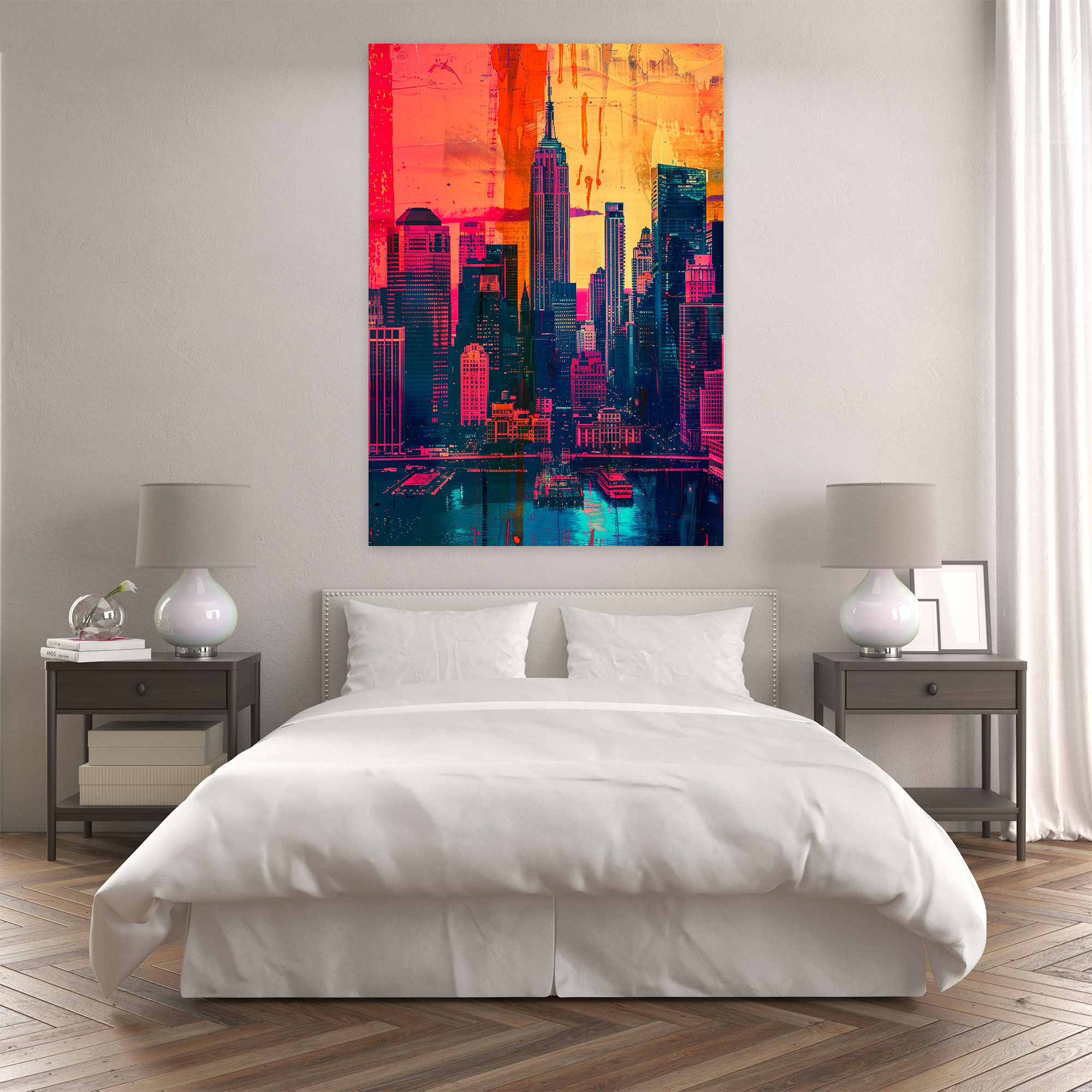 Iconic City Skyline Popart Style Canvas Print - Popart, Wall Art, City Skyline, Wall Decoration