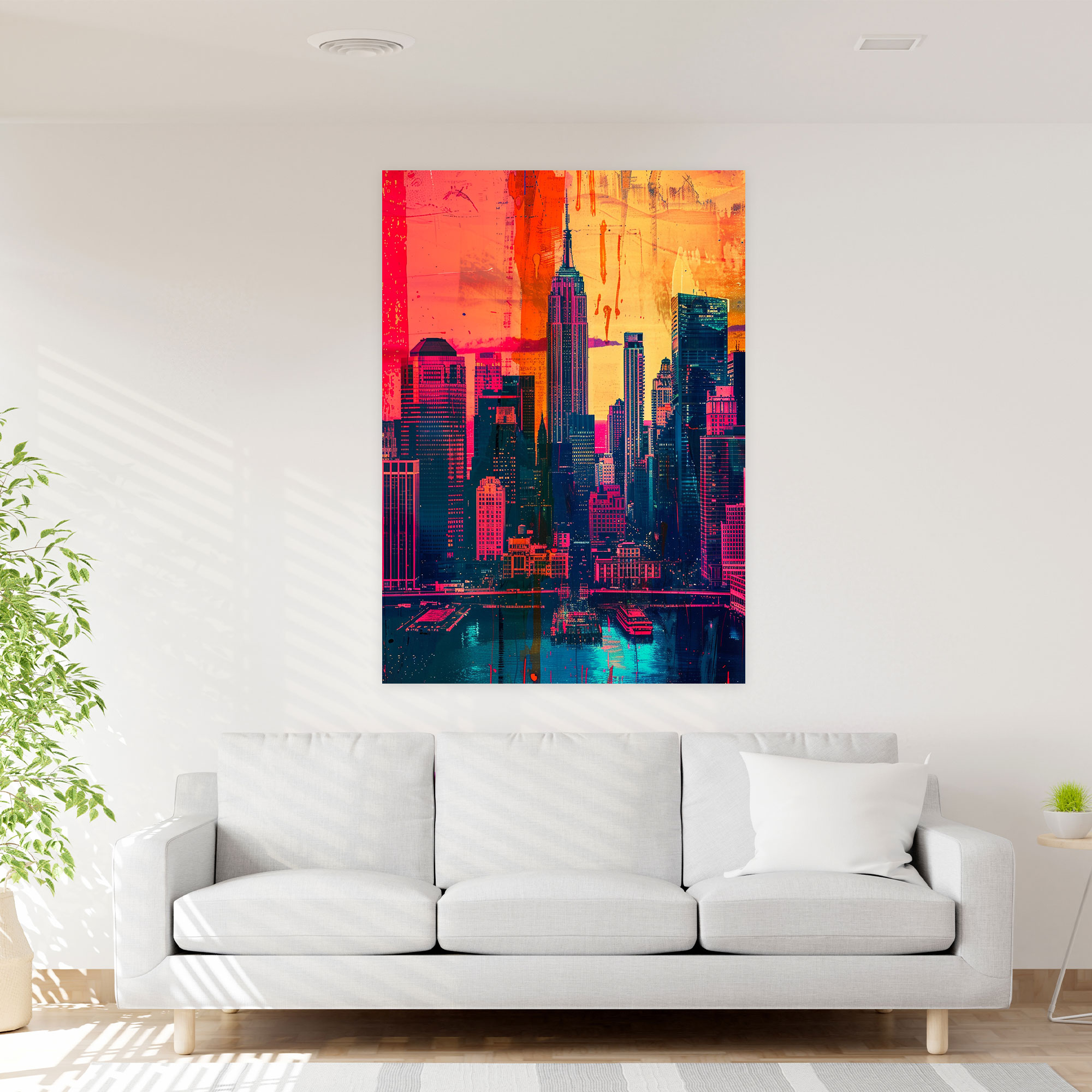 Iconic City Skyline Popart Style Canvas Print - Popart, Wall Art, City Skyline, Wall Decoration