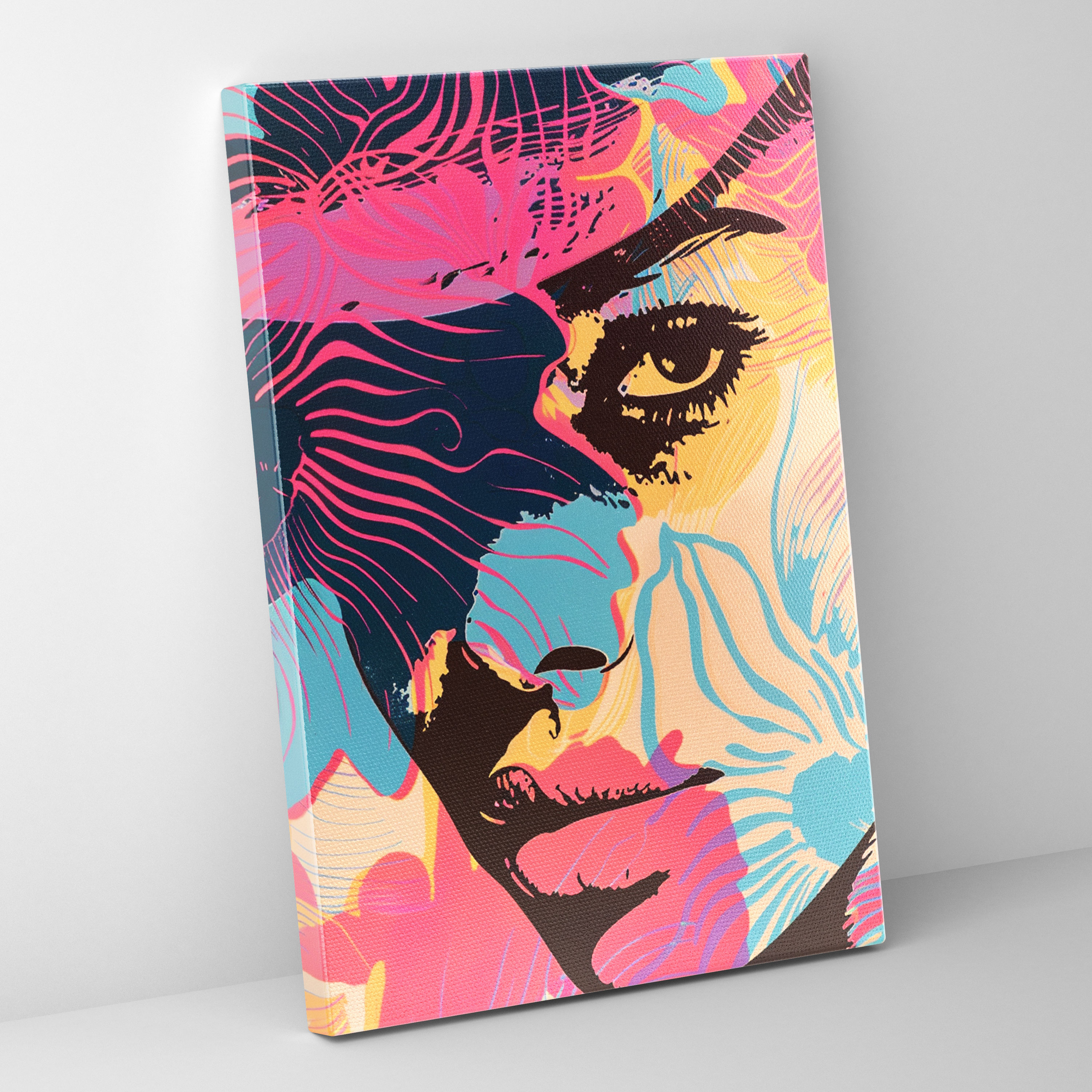 Warhol Popart Style Canvas Print - Popart, Vibrant Colors, Warhol, Canvas