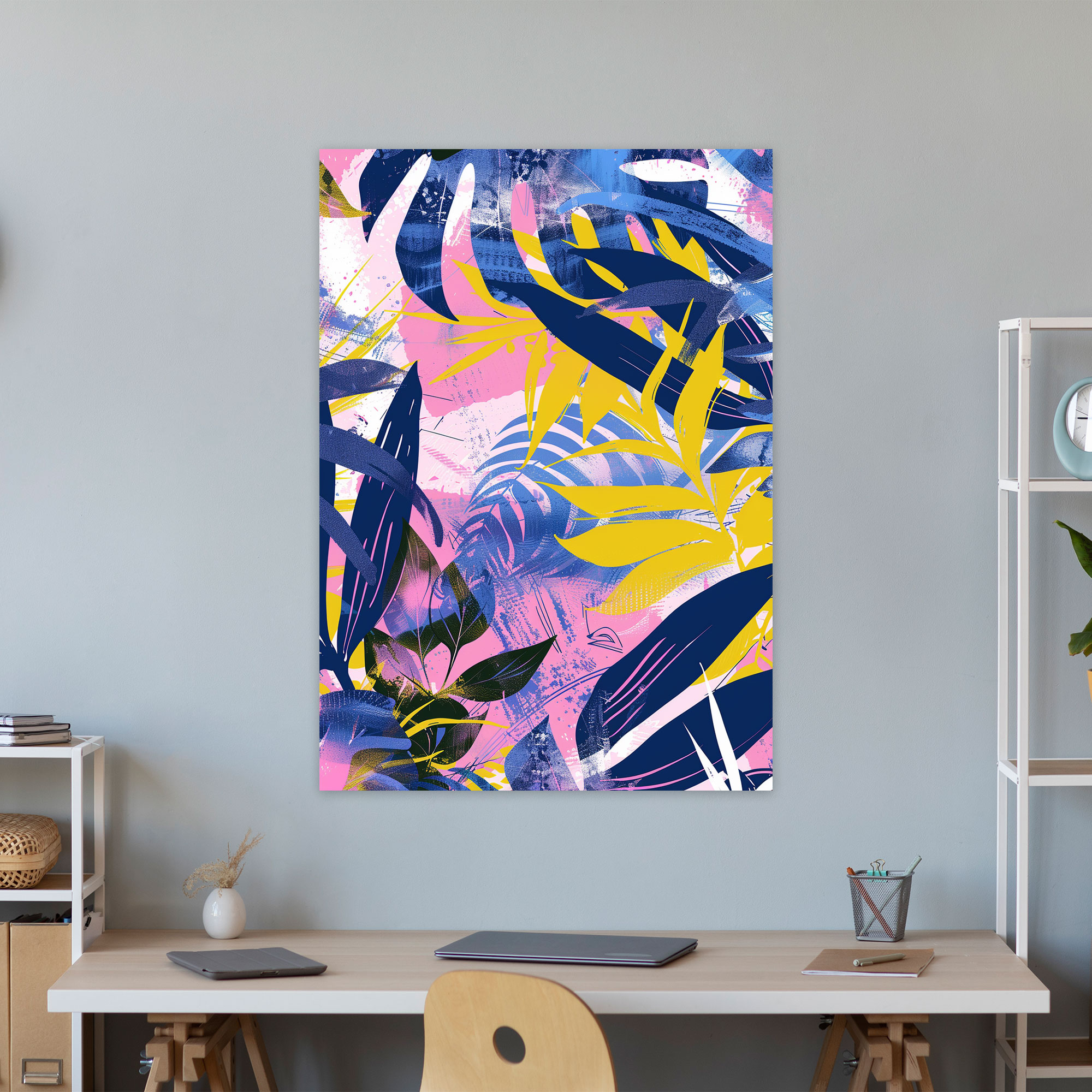 Abstract Floral Popart Style Canvas Print - Popart, Wall Art, Canvas Print, Canvas Wall Art