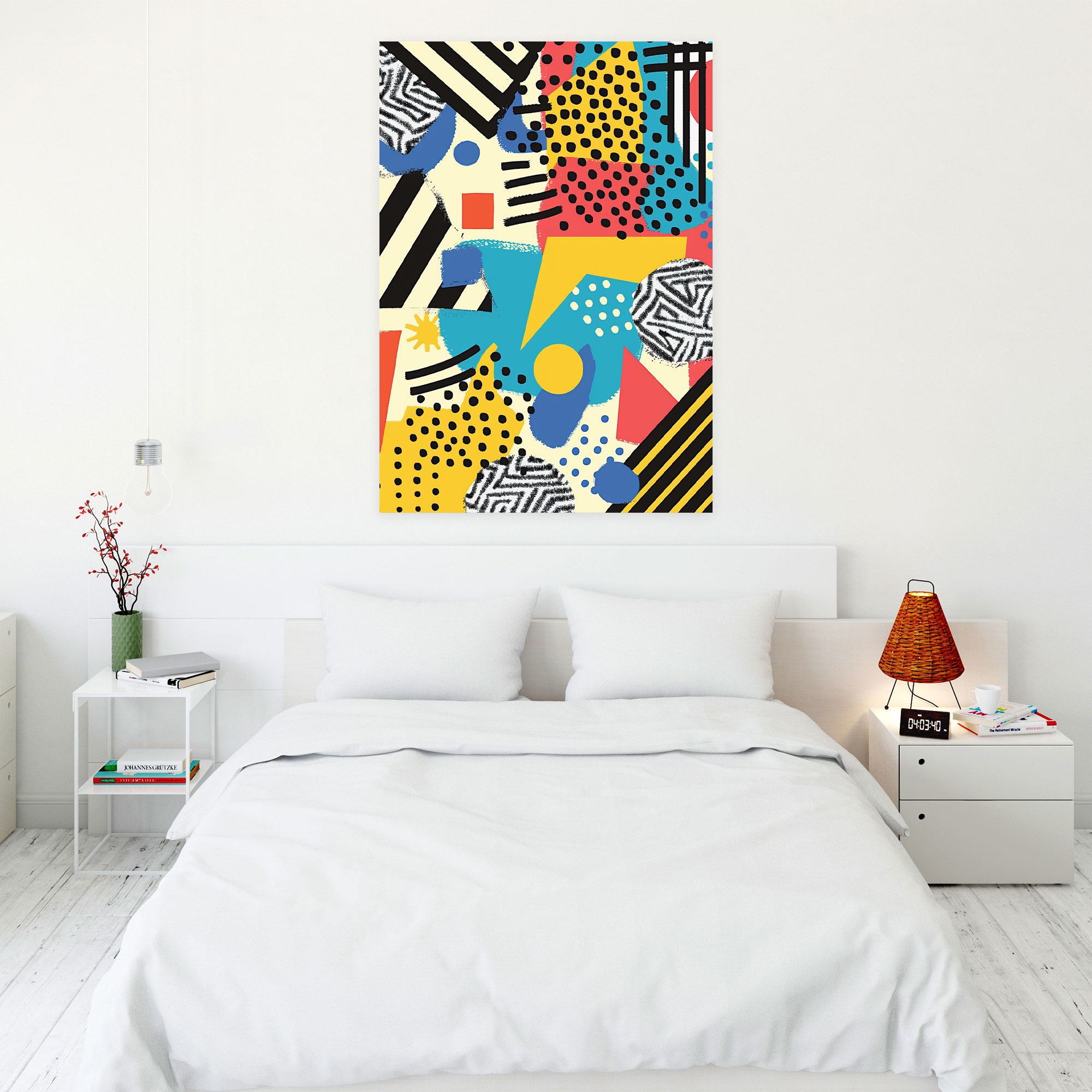 Popart Style Canvas Wall Decoration - Popart, Vibrant Colors, Popart Style, Geometric Shapes
