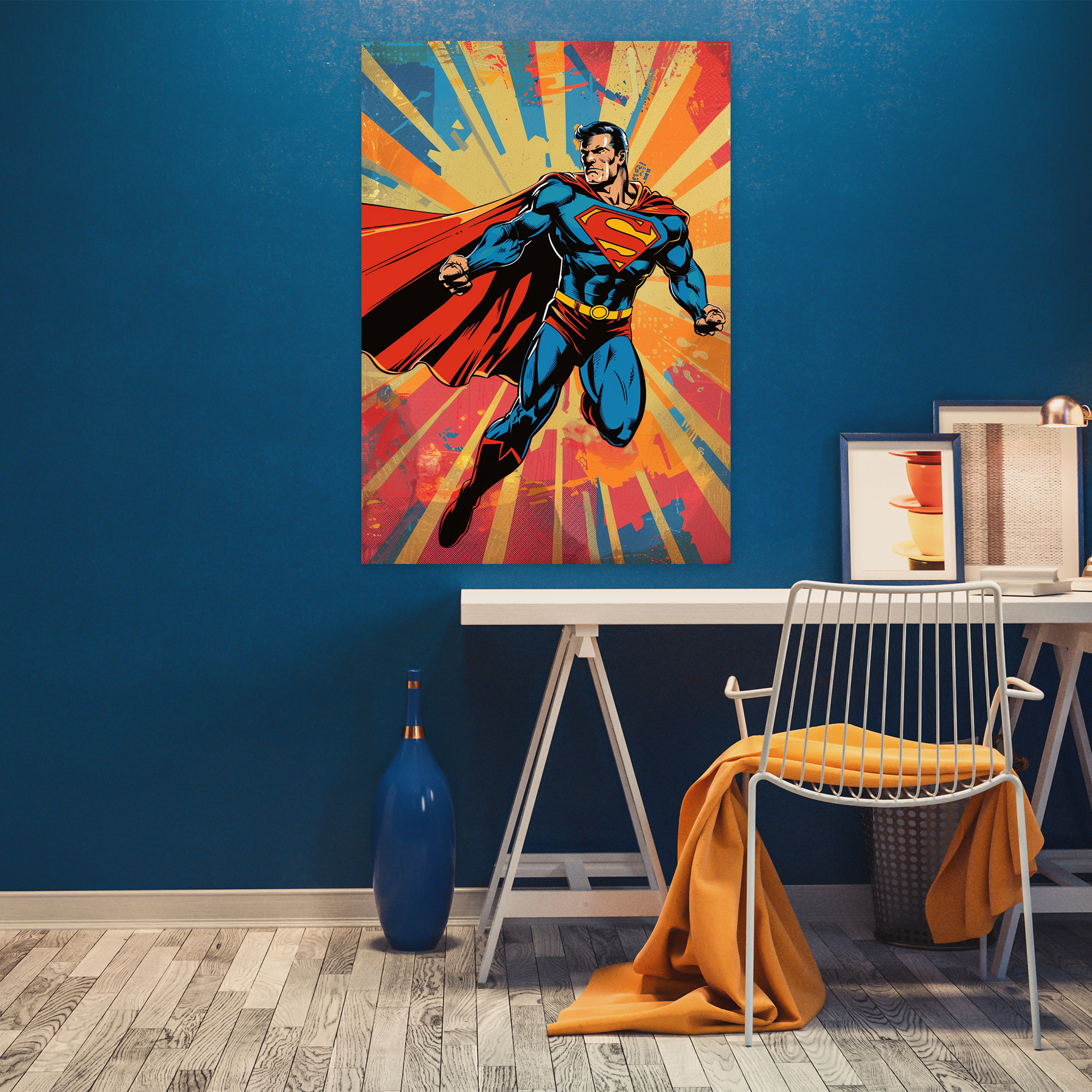 Popart Style Canvas Print: Superhero In Action Wall Art - Popart, Comic Book Style, Wall Art, Popart Style