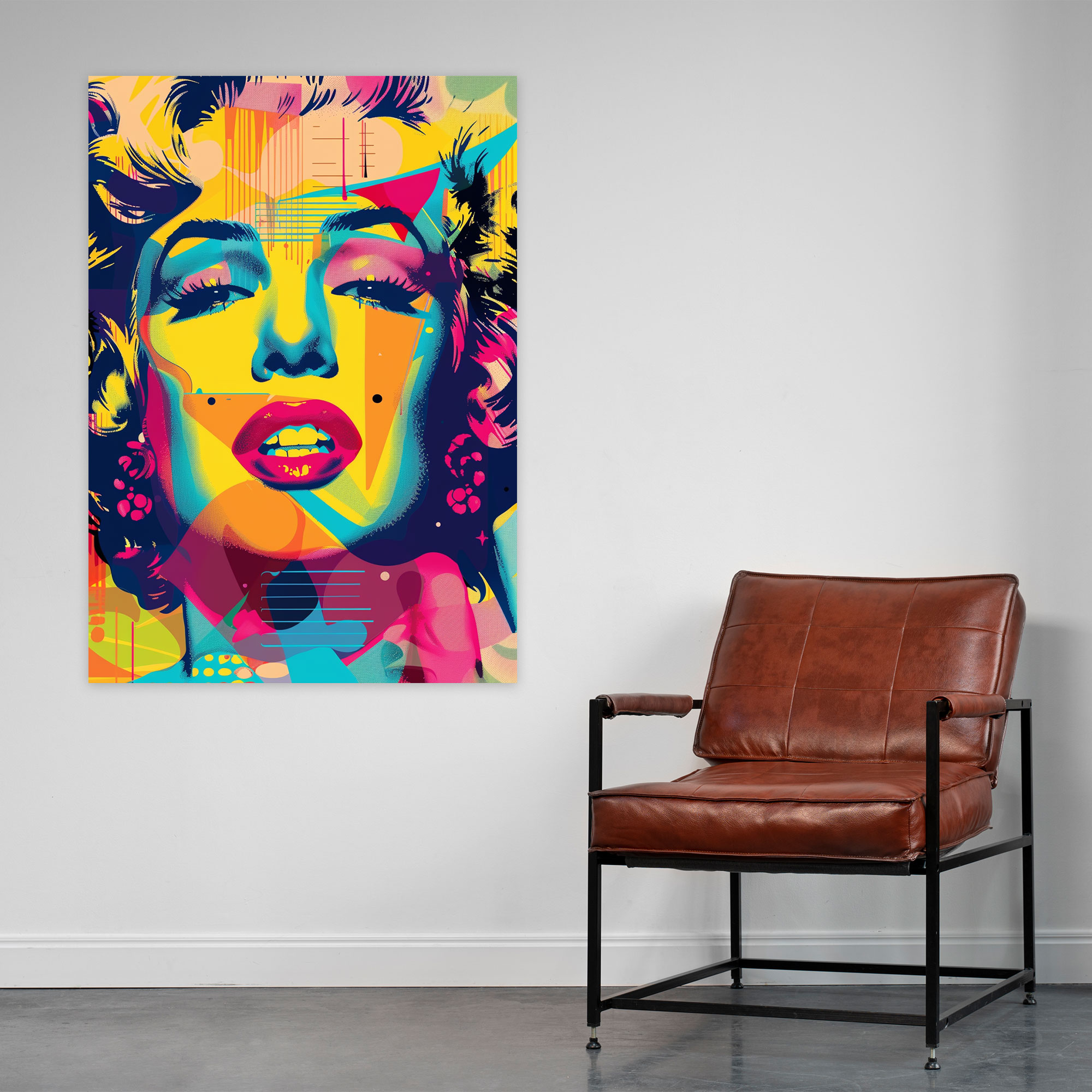 Popart Style Wall Decoration: Retro Pop Culture Icons Canvas Print - Popart, Popart Style, Canvas Print, Vibrant Colors