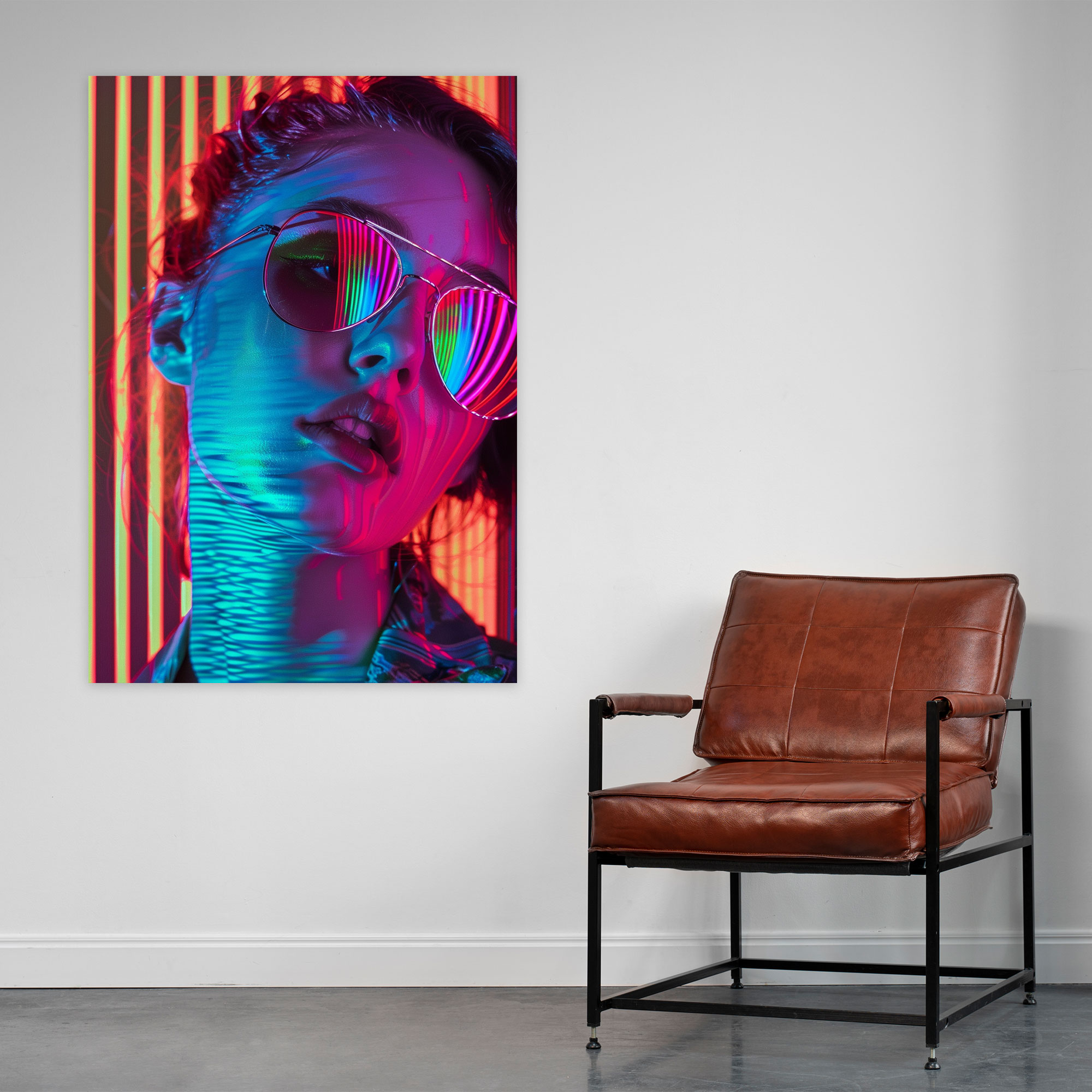 Popart Style Neon Typography Wall Art: Retro Vibe Canvas Print - Popart, Bold Typography, Wall Art, Neon Colors