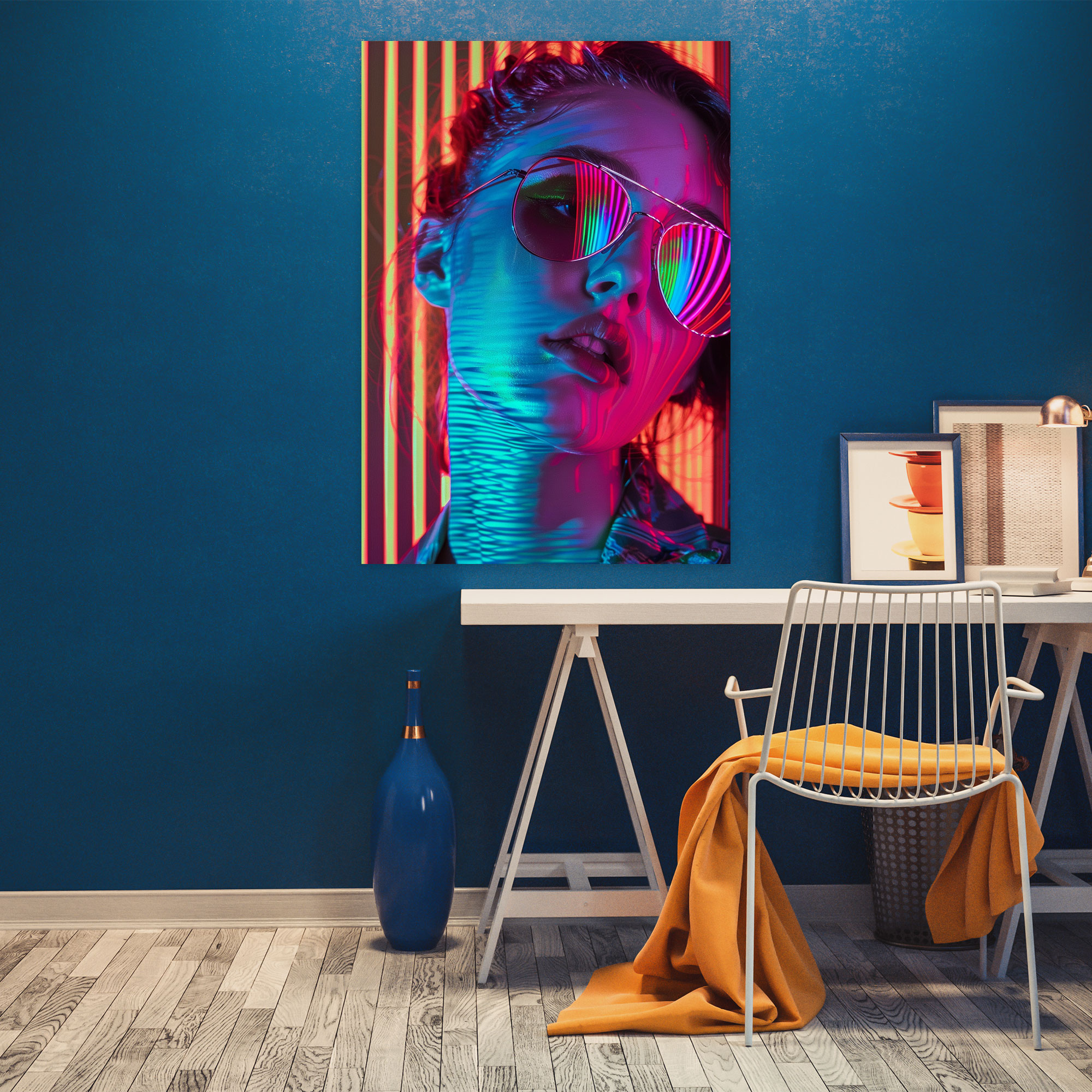 Popart Style Neon Typography Wall Art: Retro Vibe Canvas Print - Popart, Bold Typography, Wall Art, Neon Colors