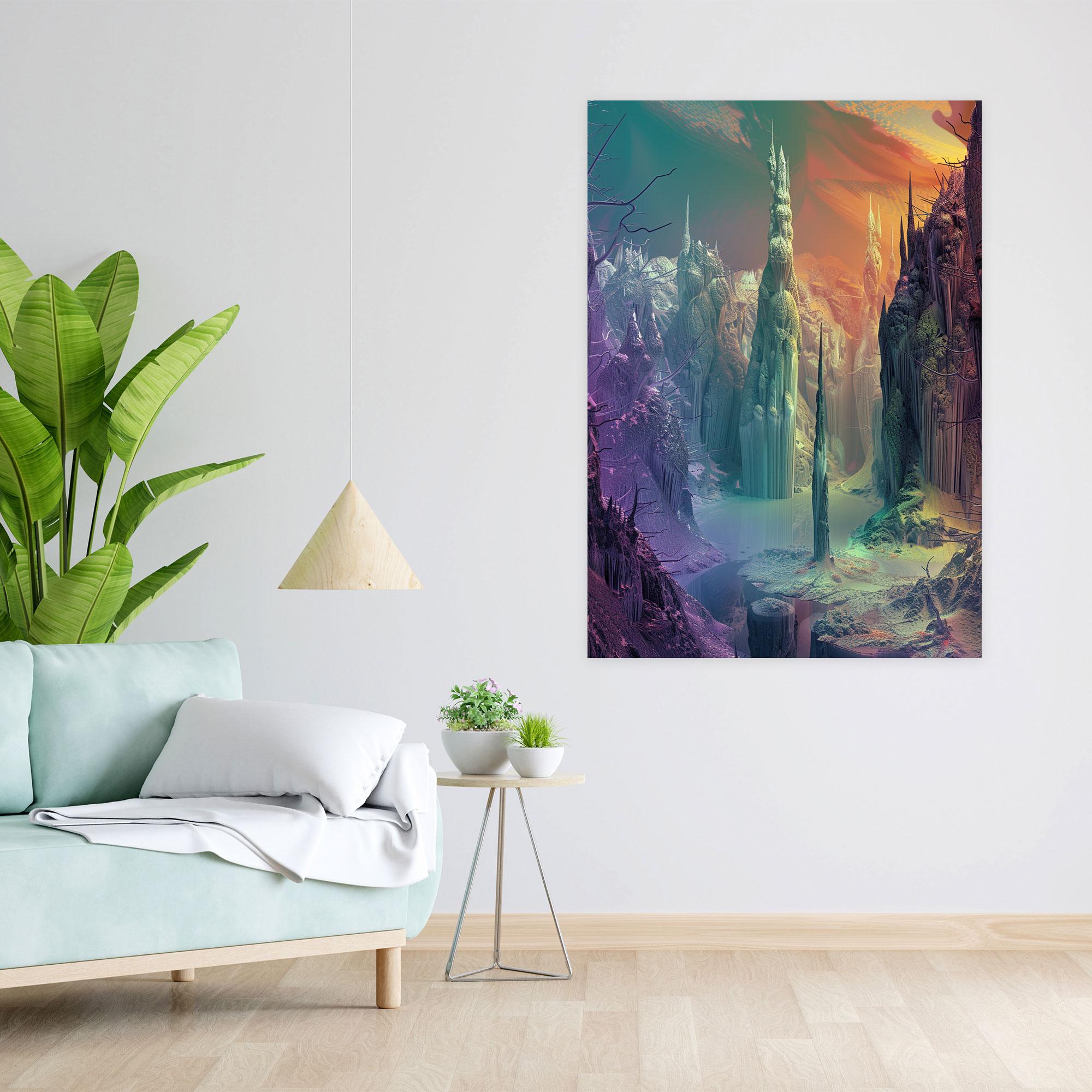 Popart Style Fantasy Landscape Wall Decoration: Surreal Canvas Print - Popart, Canvas Print, Popart Style, Fantasy Landscape