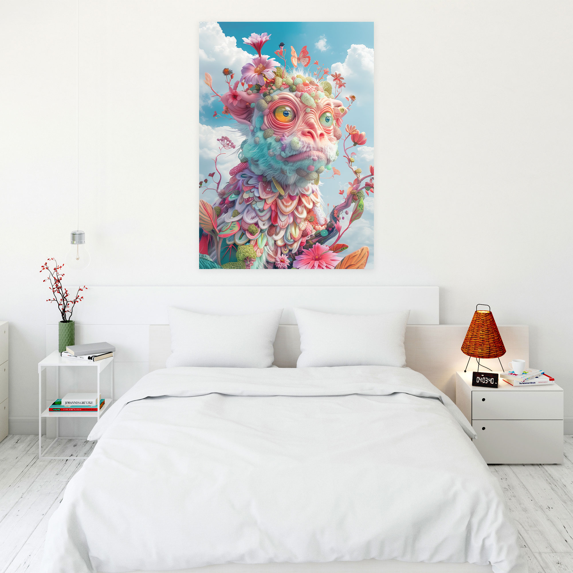 Popart Style Whimsical Animals Canvas Wall Art: Surreal Settings - Popart, Popart Style, Whimsical Animals, Pastel Colors