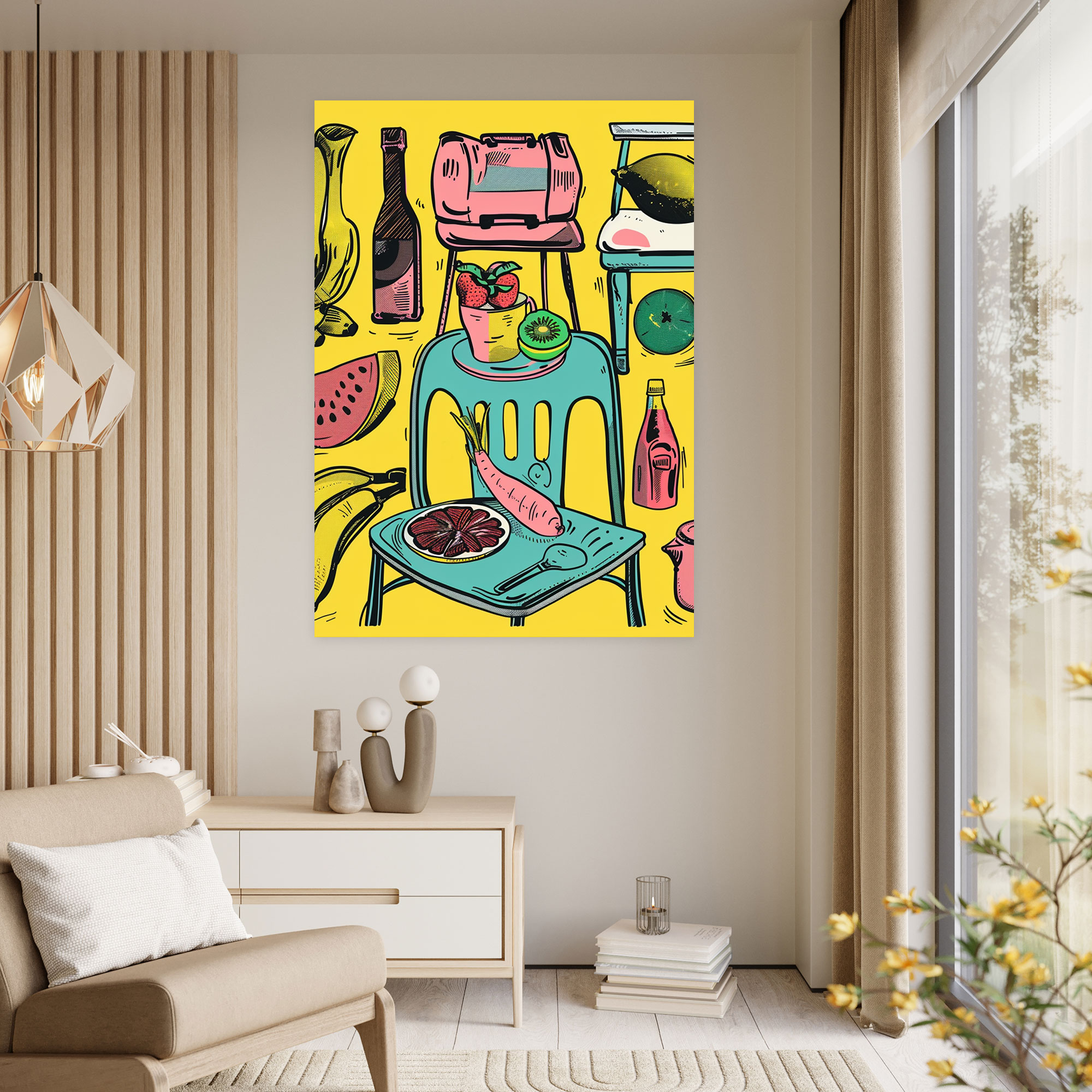 Popart Style Wall Art - Popart, Wall Decoration, Whimsical Illustration, Wall Art