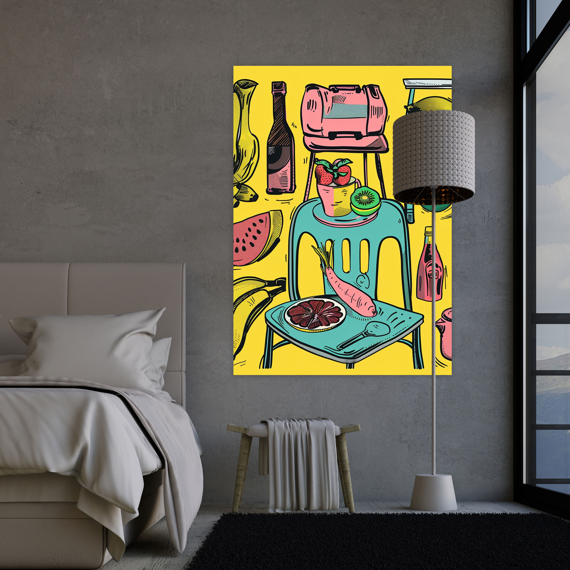 Popart Style Wall Art - Popart, Wall Decoration, Whimsical Illustration, Wall Art