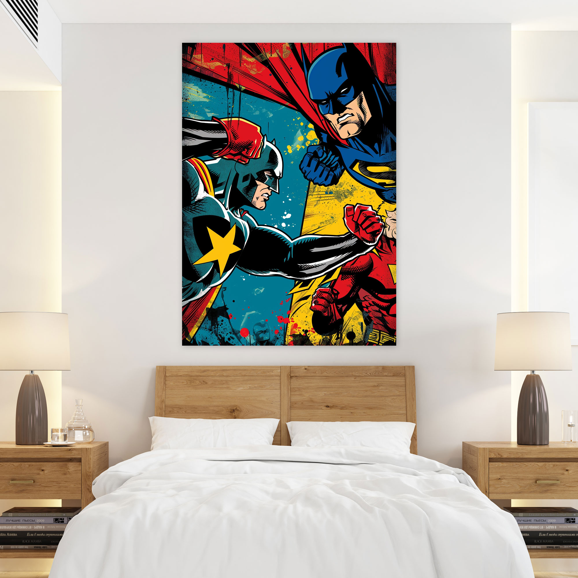 Popart Style Superhero Canvas Print - Popart, Comic Book, Superhero, Wall Art