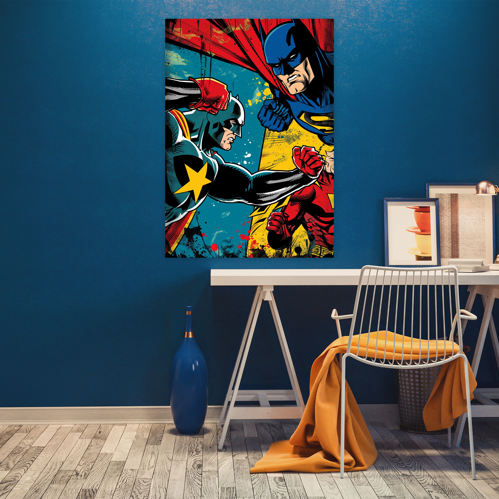 Popart Style Superhero Canvas Print - Popart, Comic Book, Superhero, Wall Art