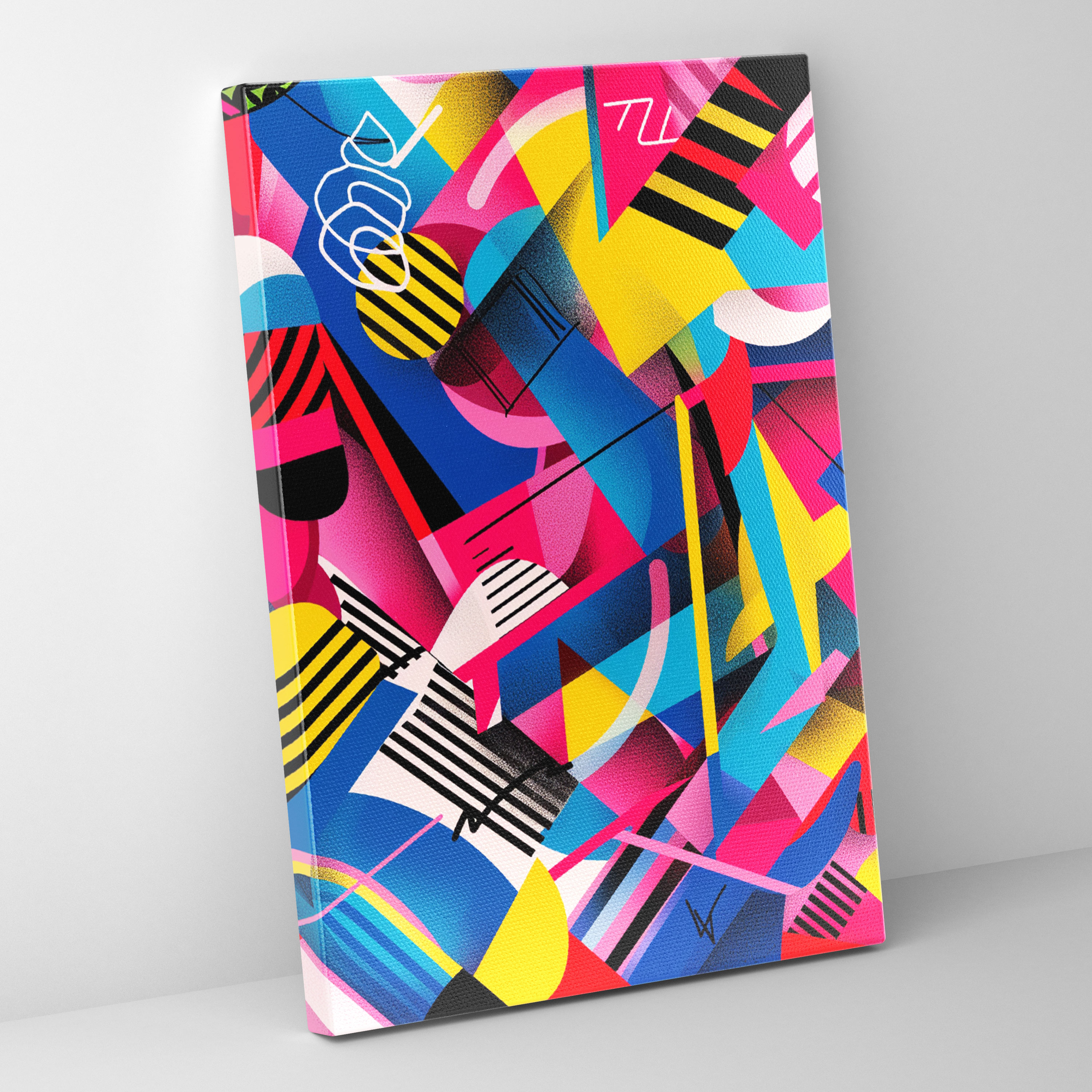 Popart Style Typography Canvas Print - Popart, Vibrant Colors, Canvas Print, Typography