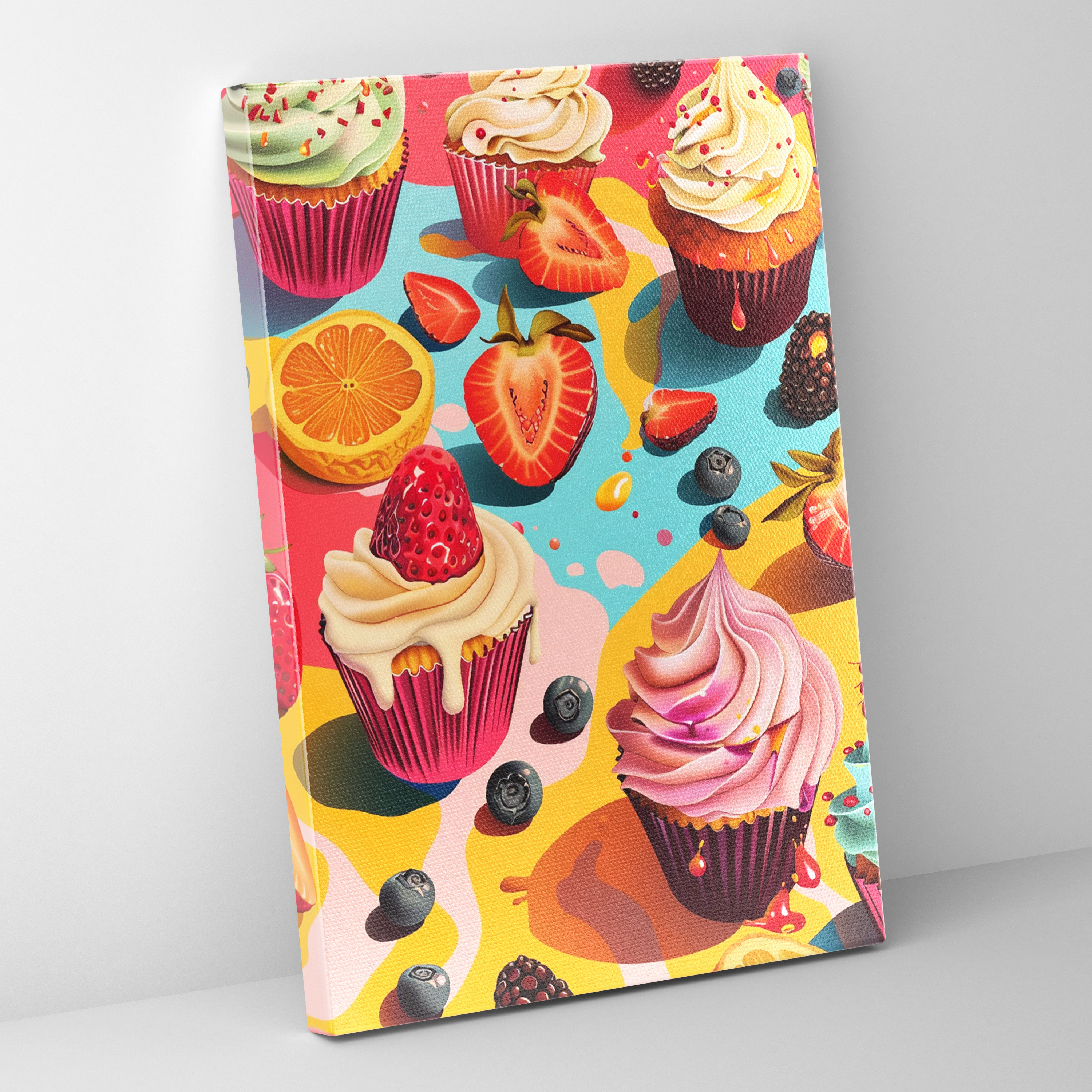 Popart Style Food Illustrations Wall Decoration - Popart, Popart Style, Wall Decoration, Bright Colors