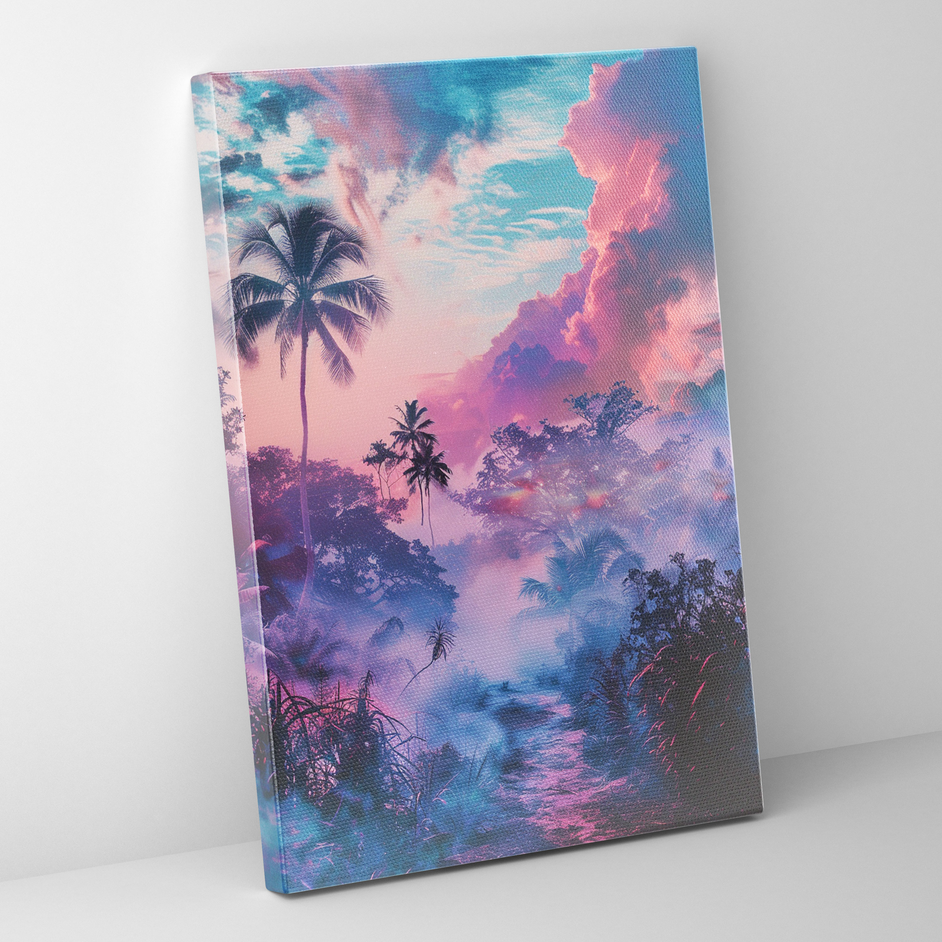Popart Style Surreal Landscape Canvas Print - Popart, Landscape Scene, Popart Style, Dreamy Colors