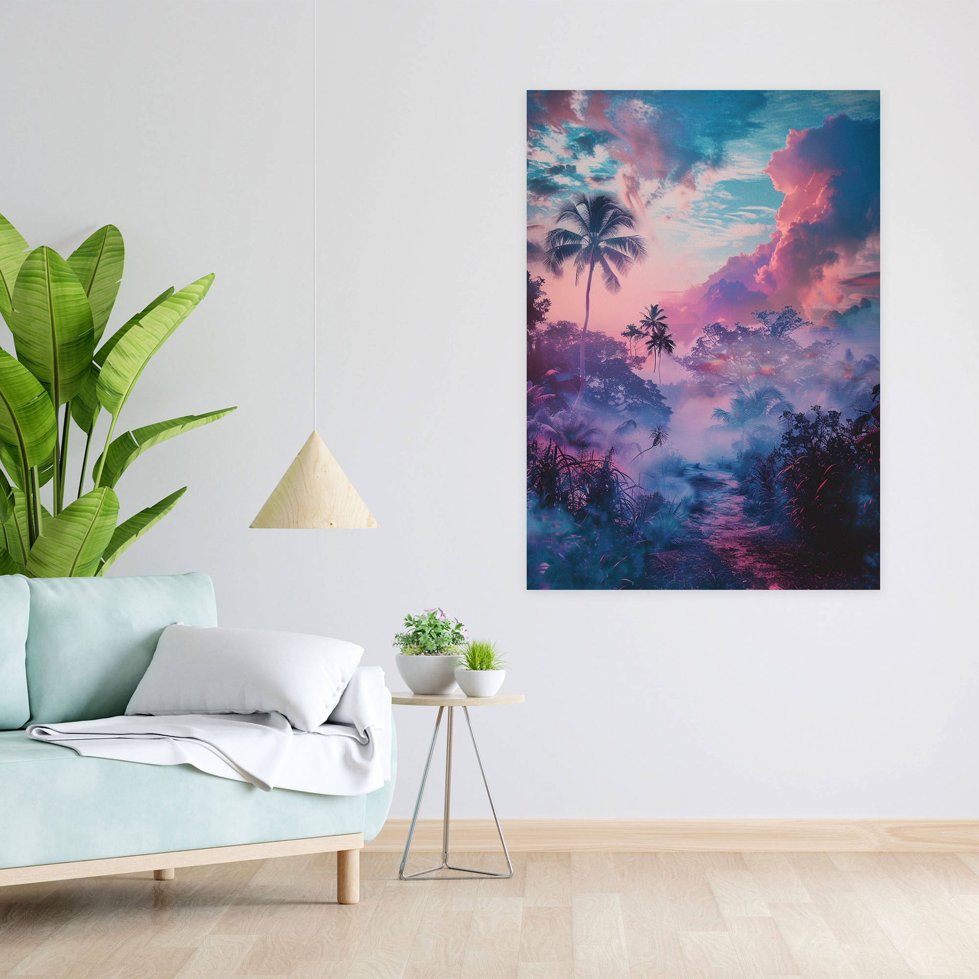 Popart Style Surreal Landscape Canvas Print - Popart, Landscape Scene, Popart Style, Dreamy Colors