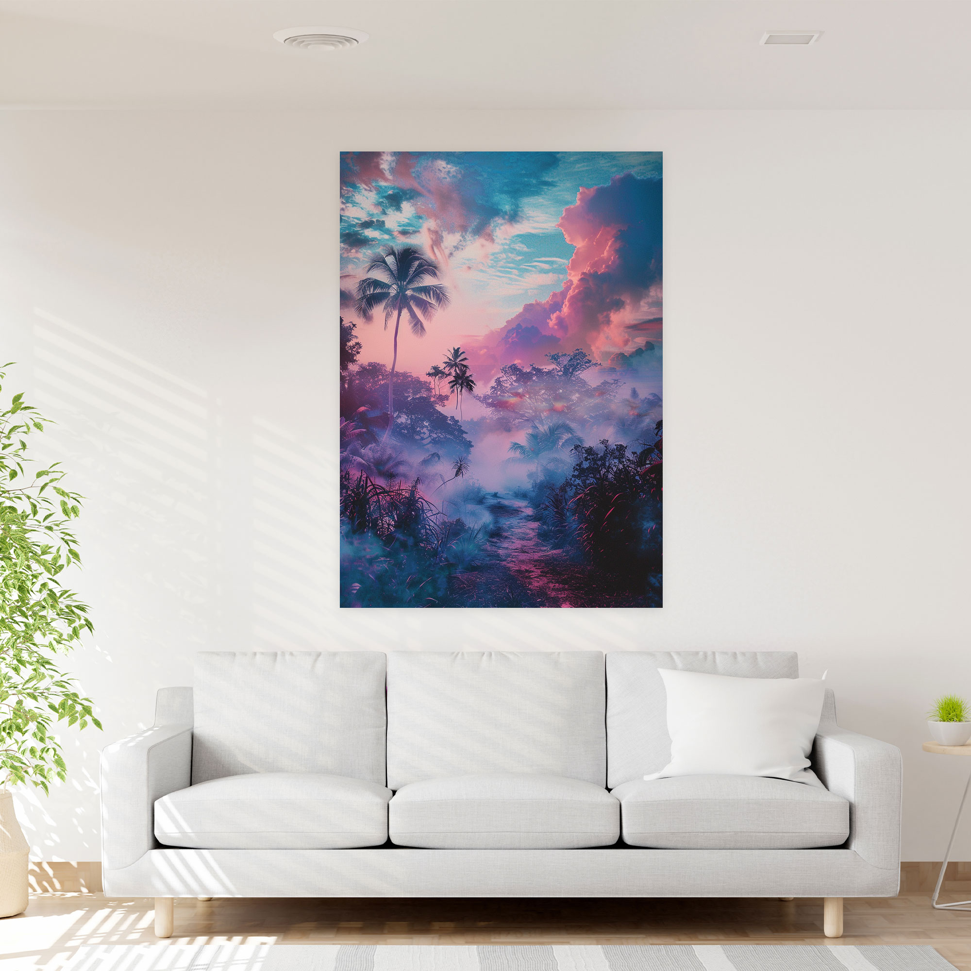 Popart Style Surreal Landscape Canvas Print - Popart, Landscape Scene, Popart Style, Dreamy Colors